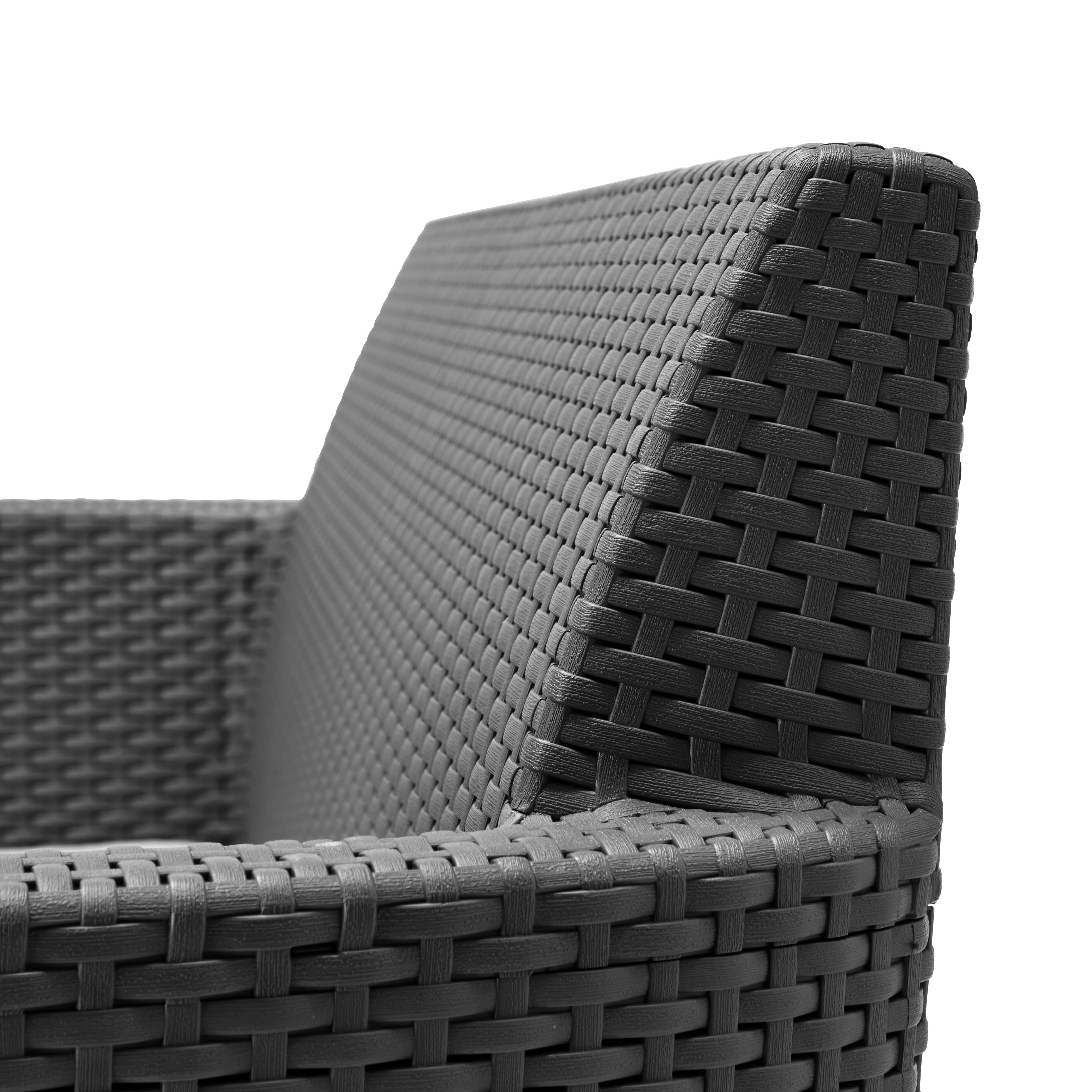 Salotto da giardino per 4 persone antracite Salemo KETER con cuscini in policotone grigio - 12