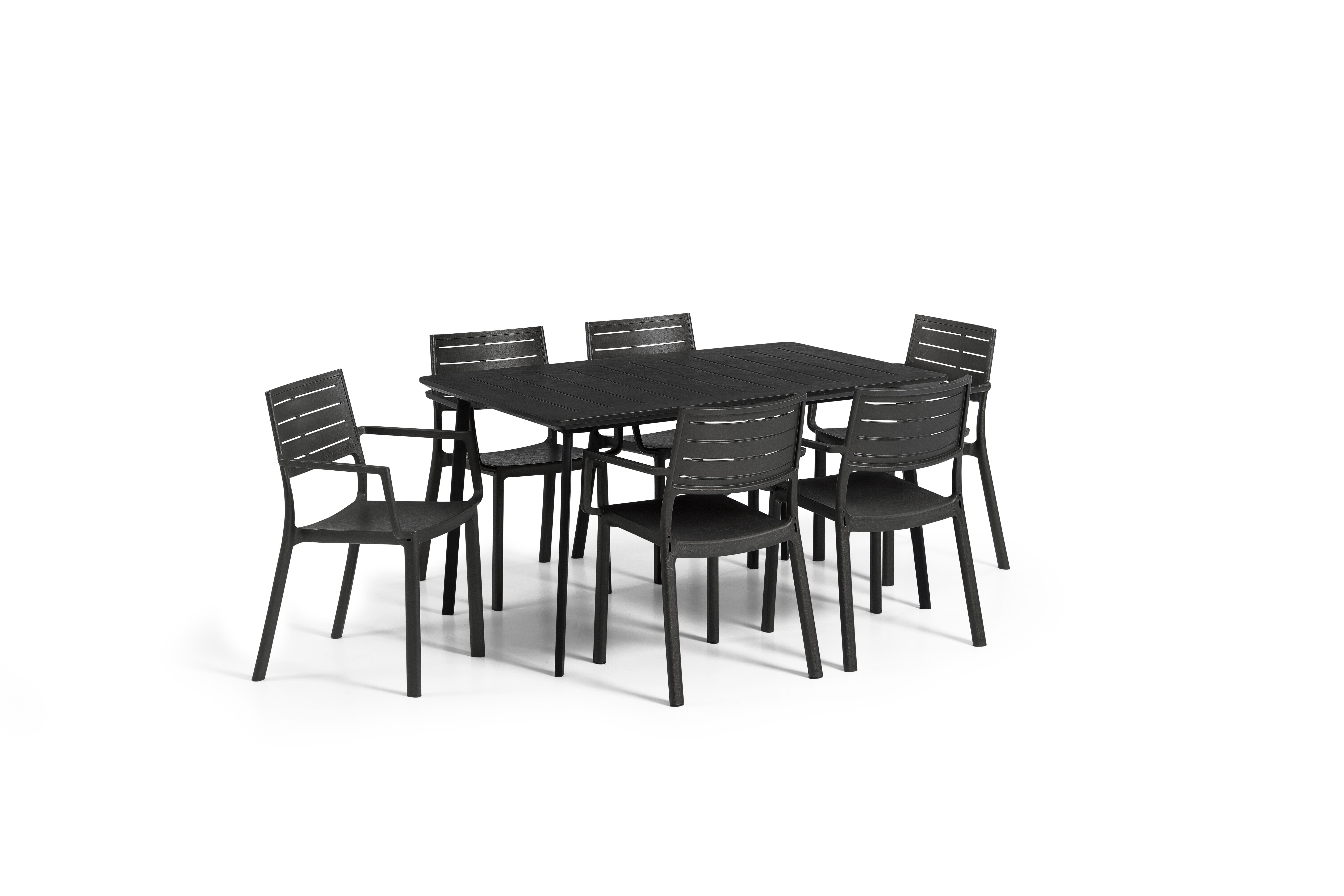 Tavolo da pranzo per giardino Metalea KETER struttura e superficie in resina grigio per 6 persone 146x90cm - 11