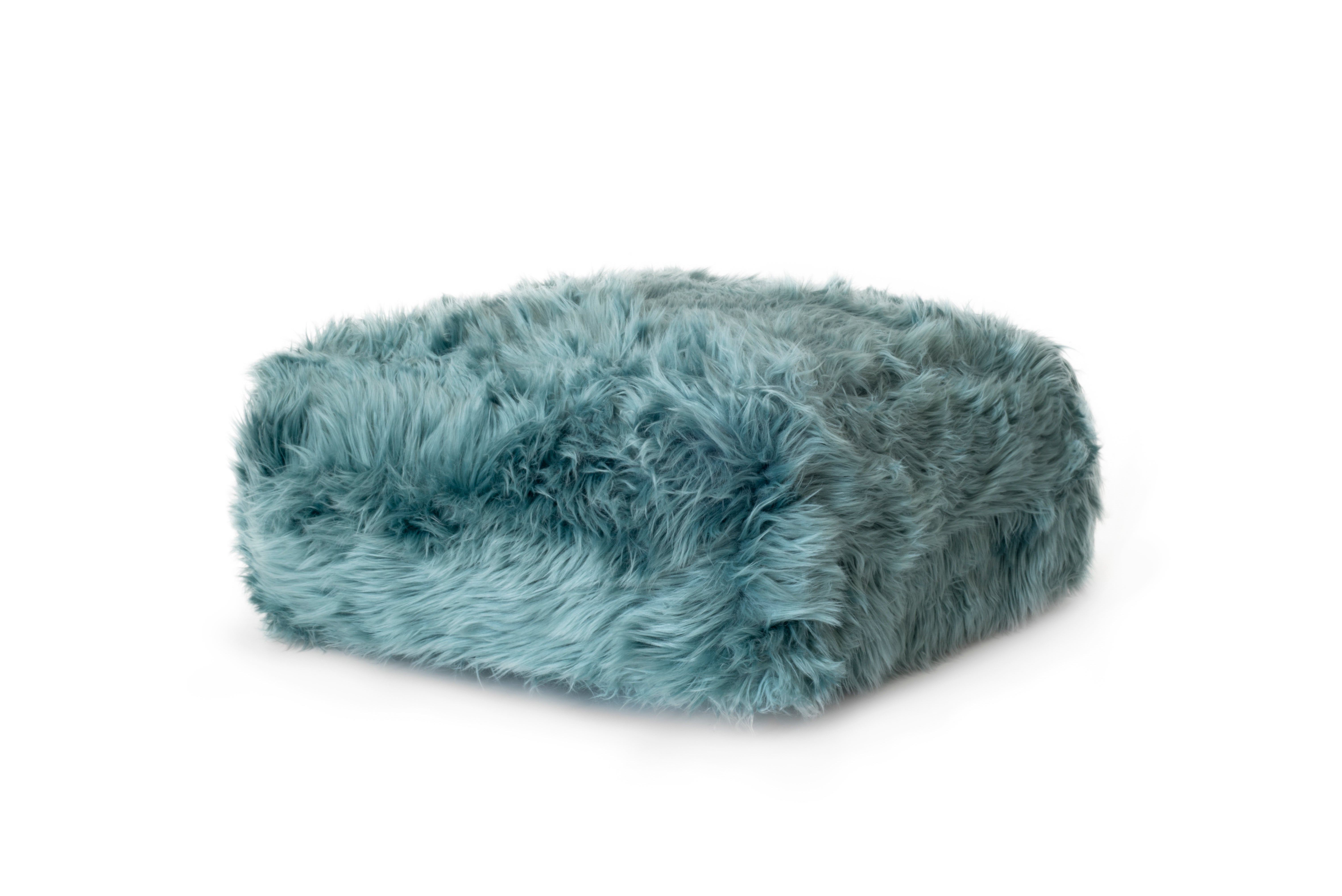 Puff skin de color azul 60x25x60cm