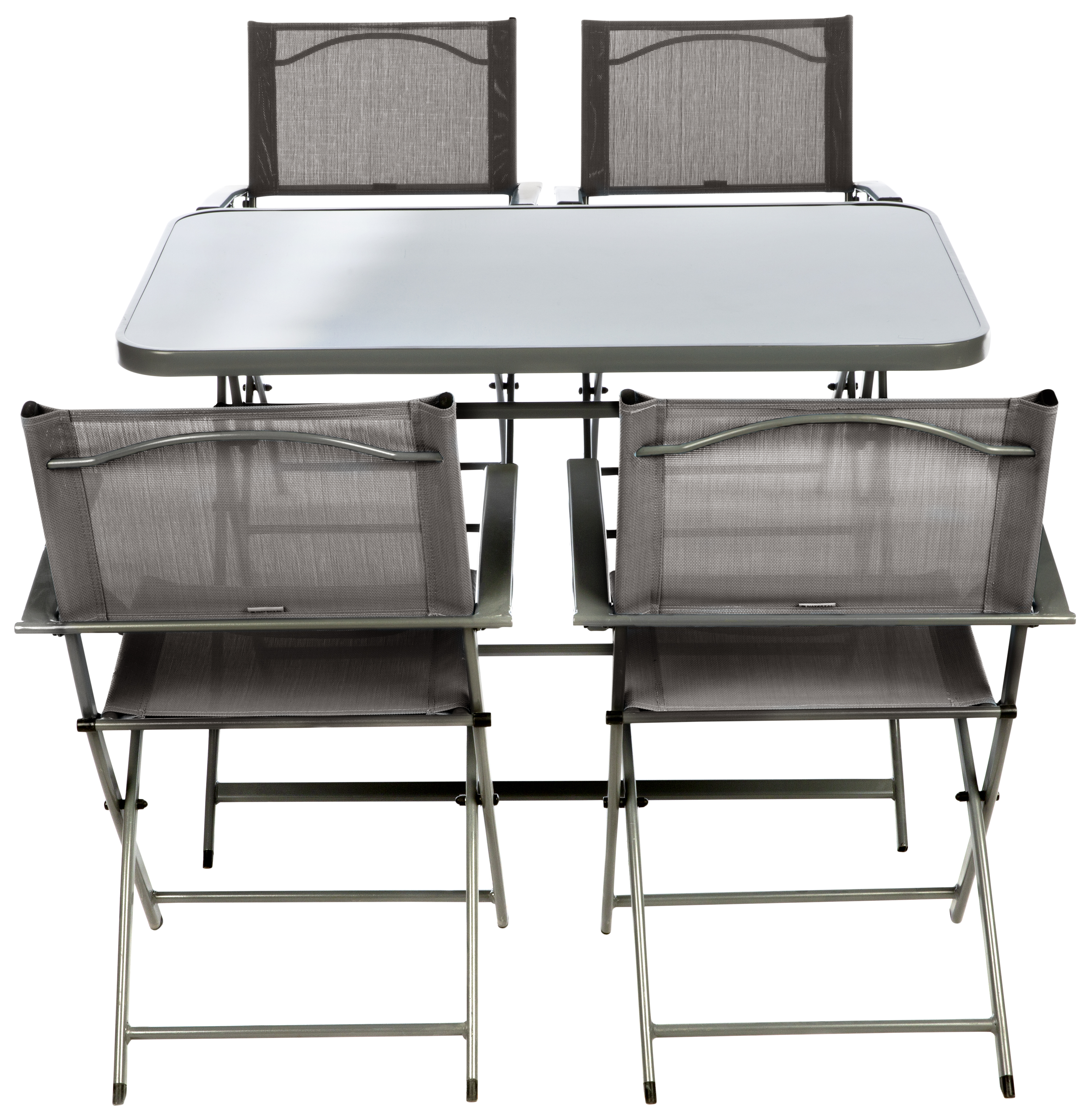 Mesa de jardín plegable de acero Emys gris de 70x110x72 cm - 38