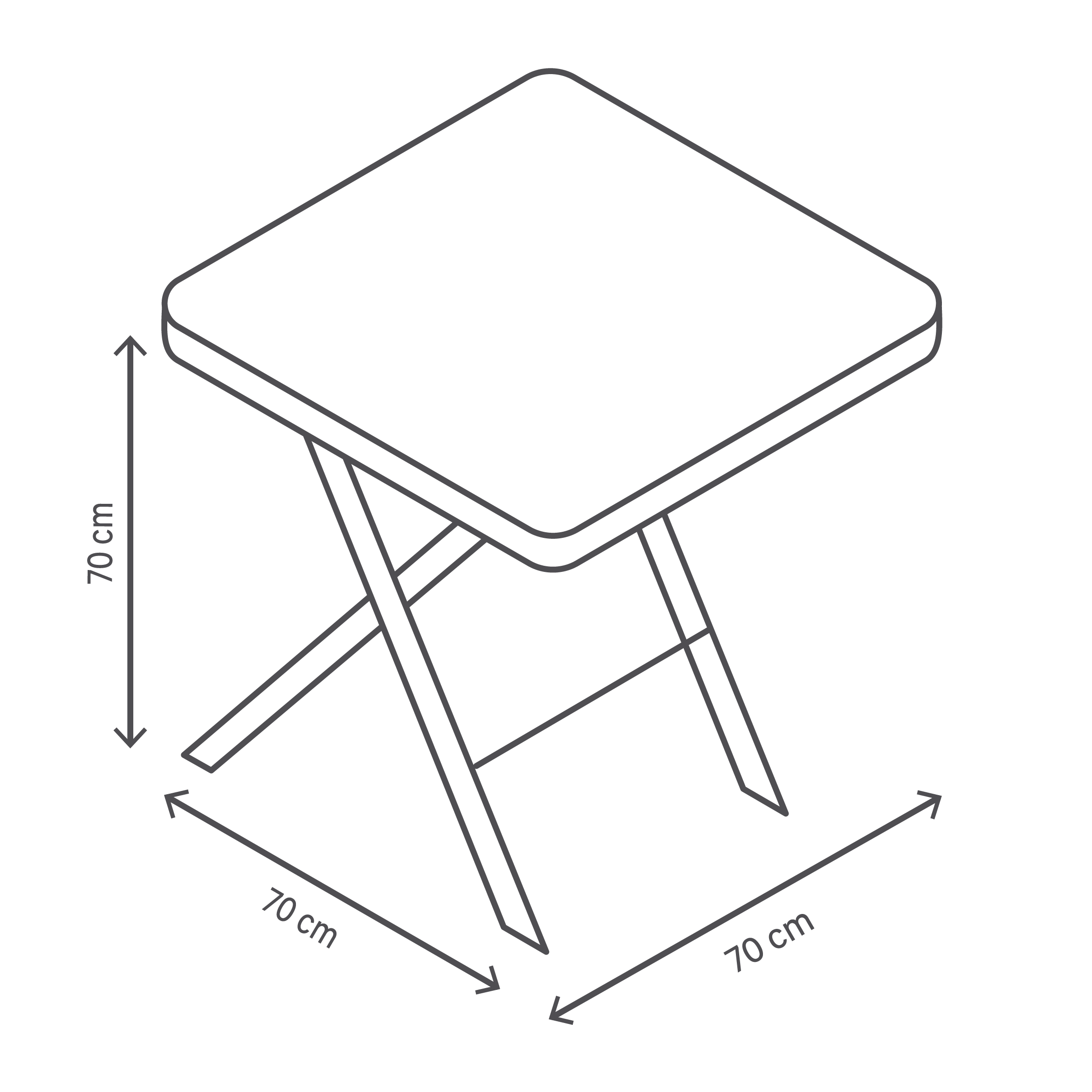 Mesa de metal NATERIAL PLEG EMYS 70X70CM ANTRACITE - 7
