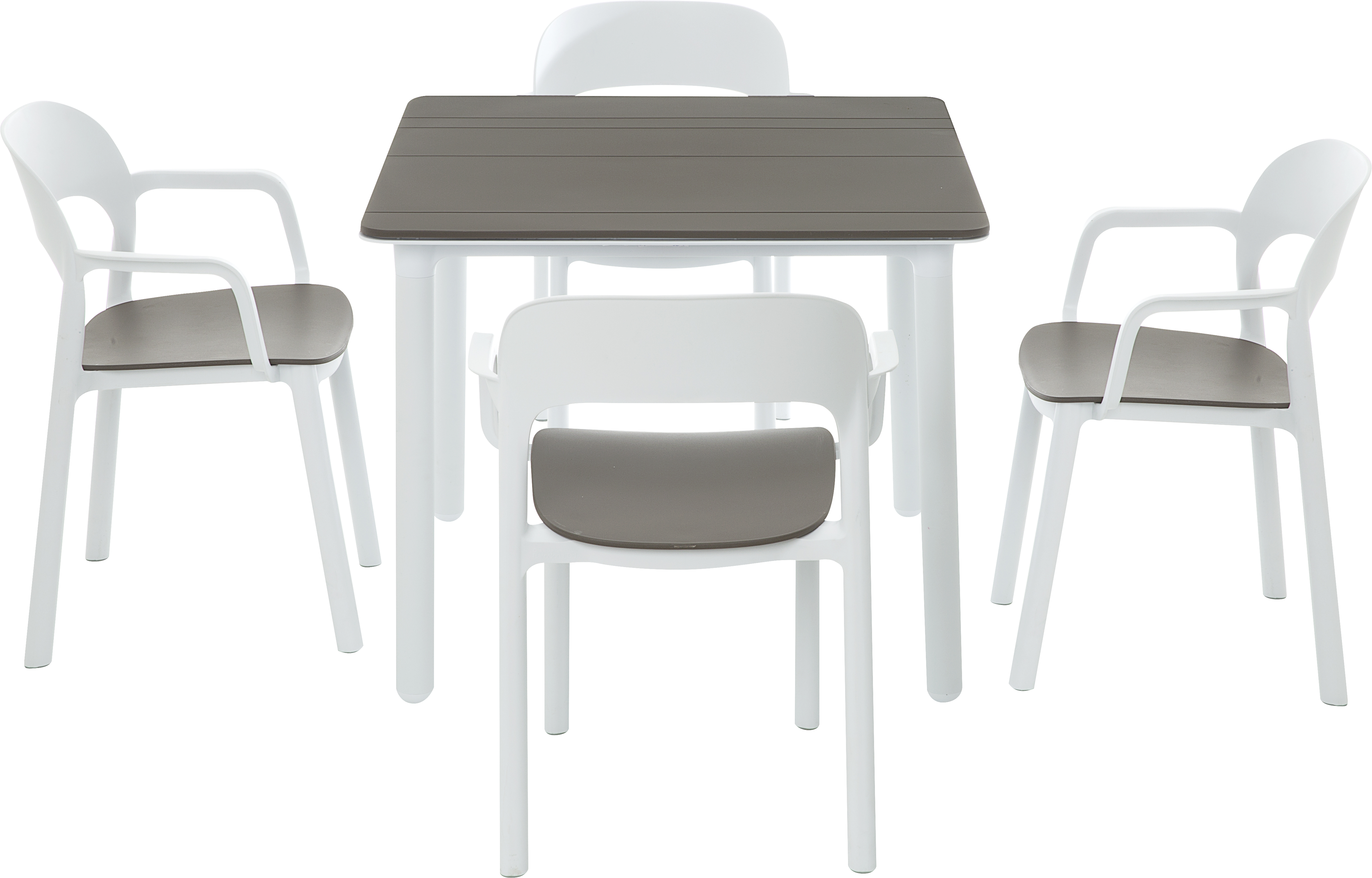Mesa de jardín de comedor de polipropileno Noa blanco de 90x74x90 cm - 5