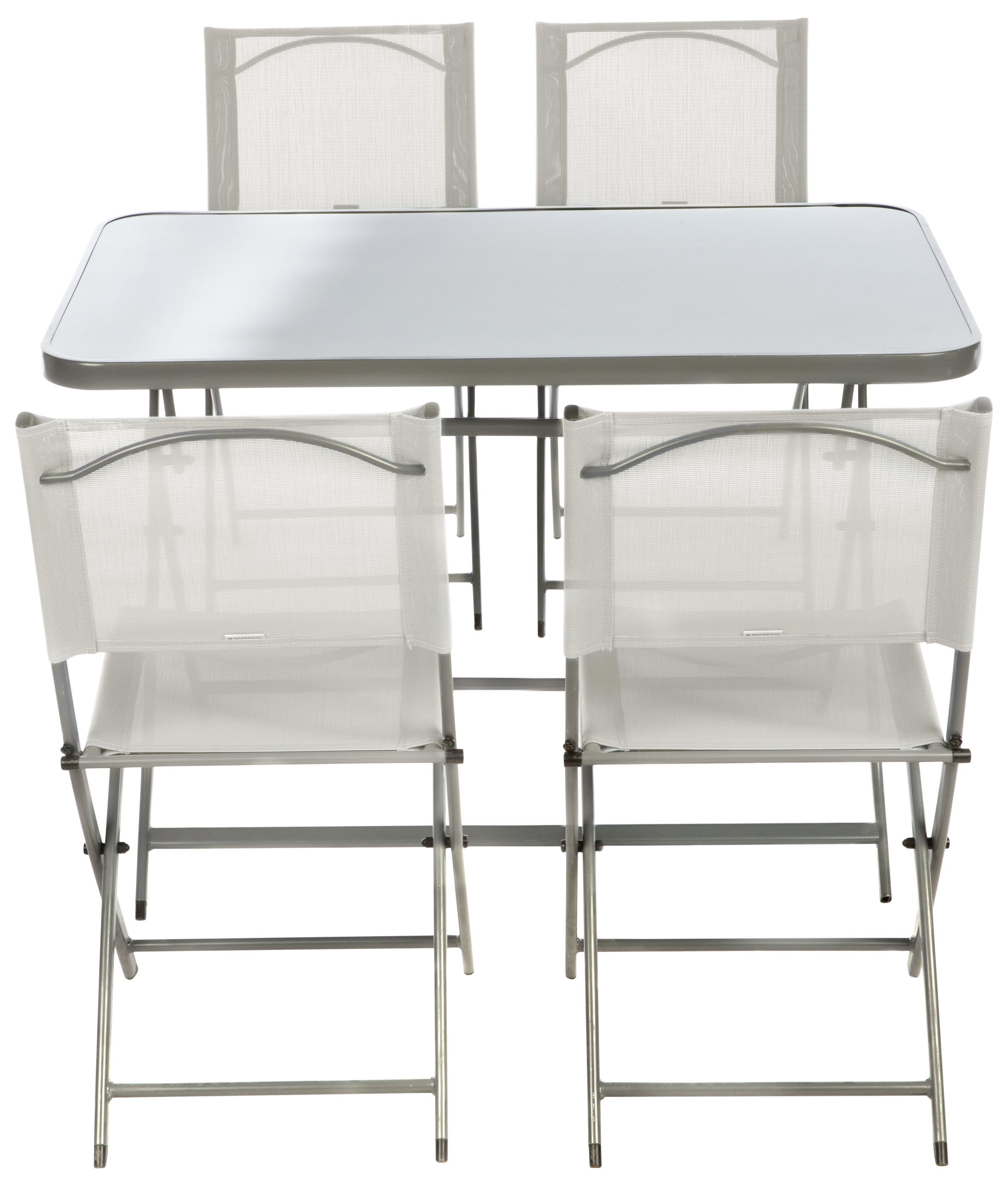 Mesa de jardín plegable de acero Emys gris de 70x110x72 cm - 37
