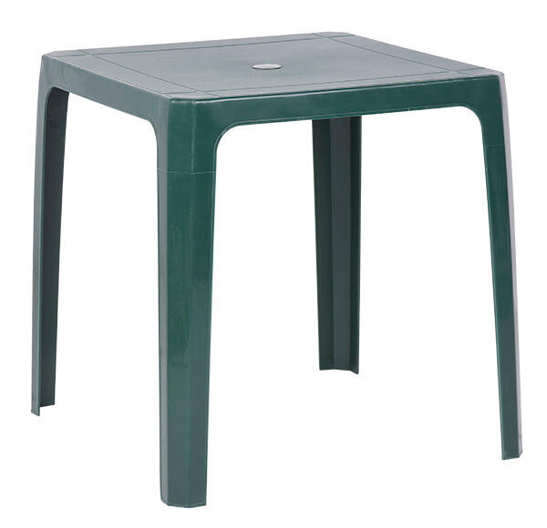 Mesa de jardín de comedor de polipropileno beach verde de 70x72x70 cm