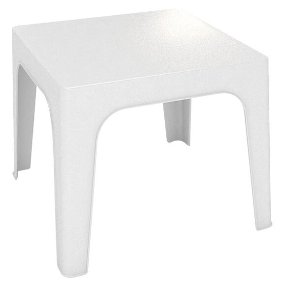 Mesa auxiliar de jardín de polipropileno mónaco blanco de 50x45x50 cm