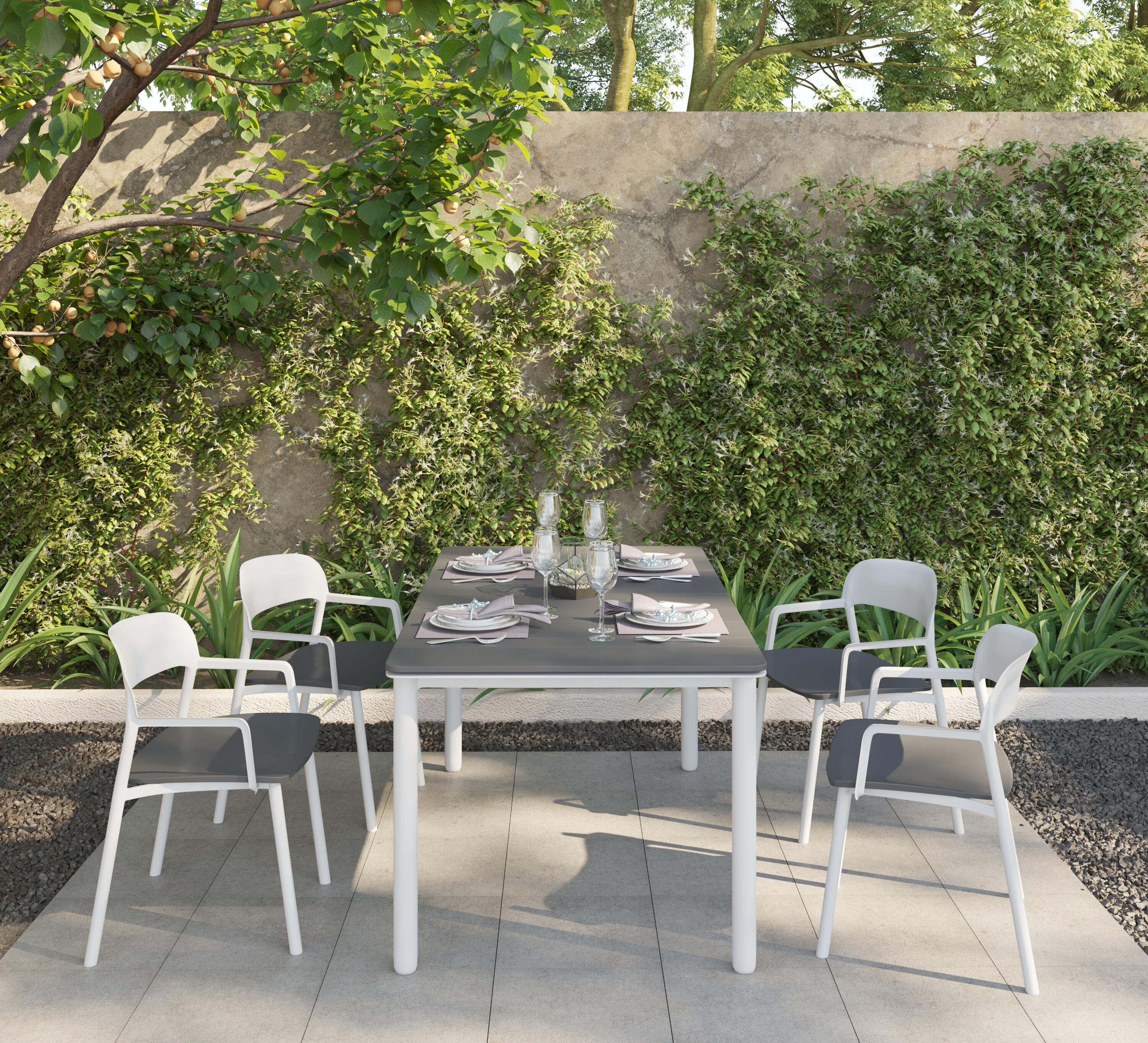 Mesa de resina NOA 160X90 BRANCO/CINZENTO - 4