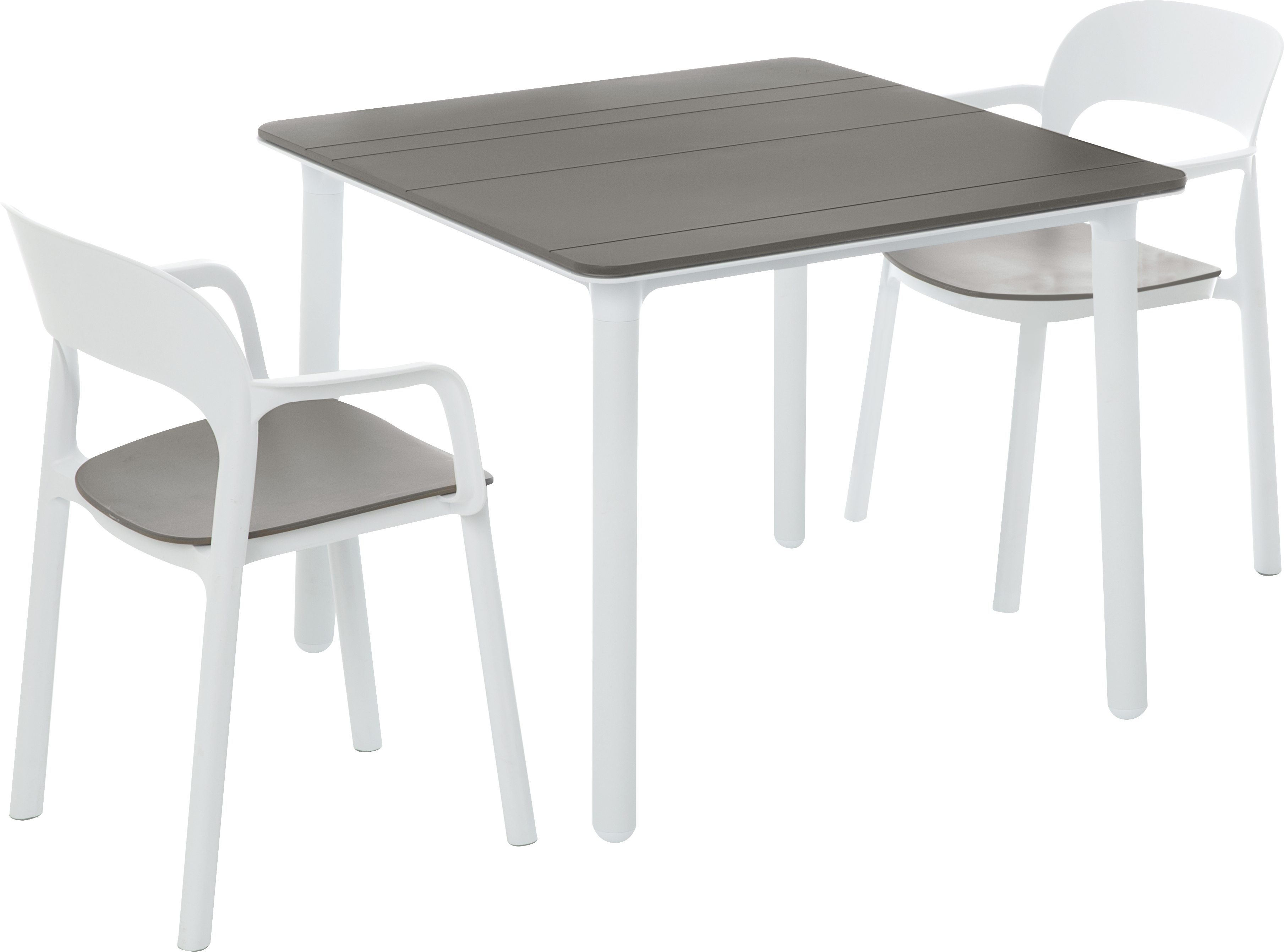 Mesa de jardín de comedor de polipropileno noa blanco de 90x74x90 cm