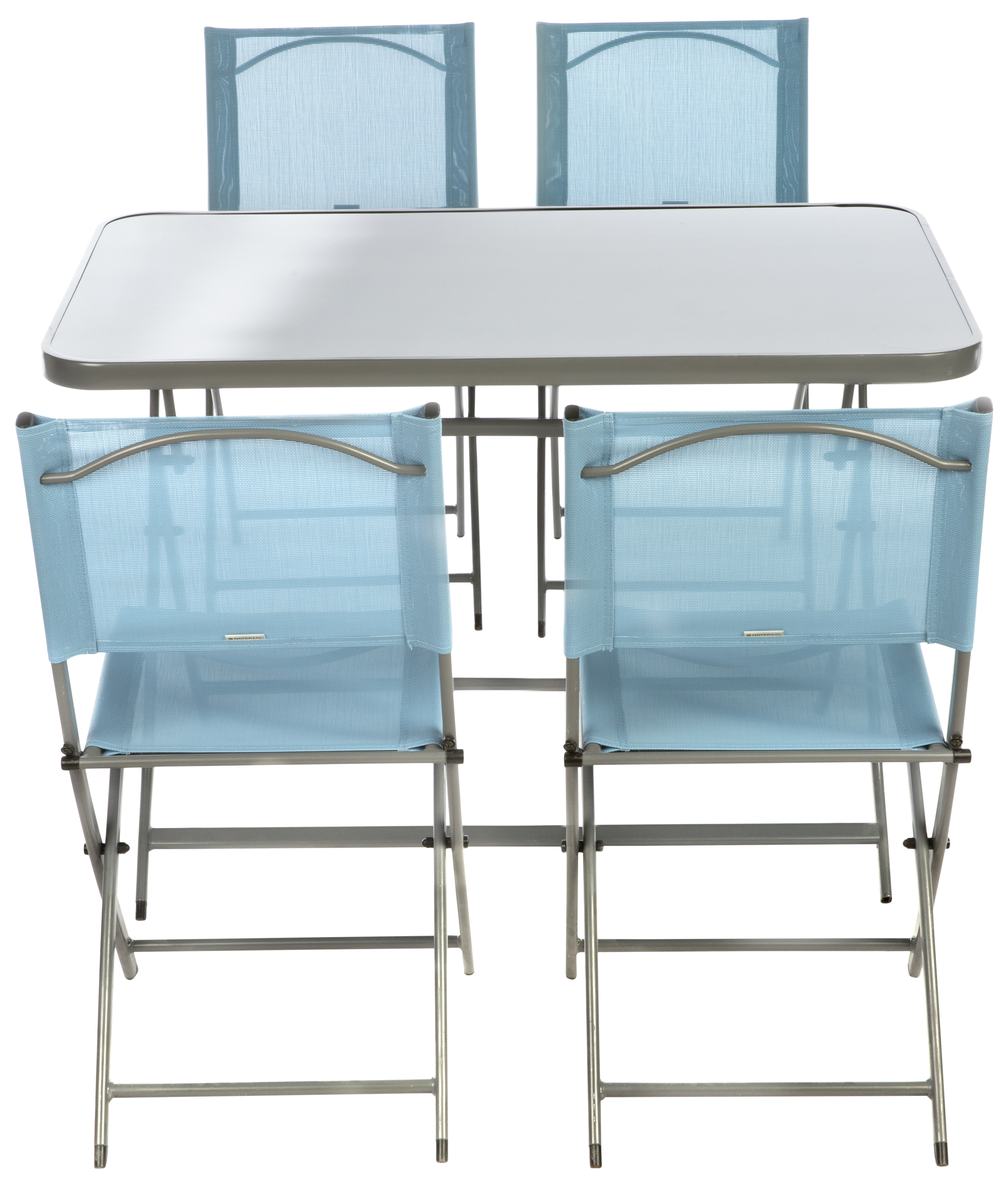 Mesa de jardín plegable de acero Emys gris de 70x110x72 cm - 36