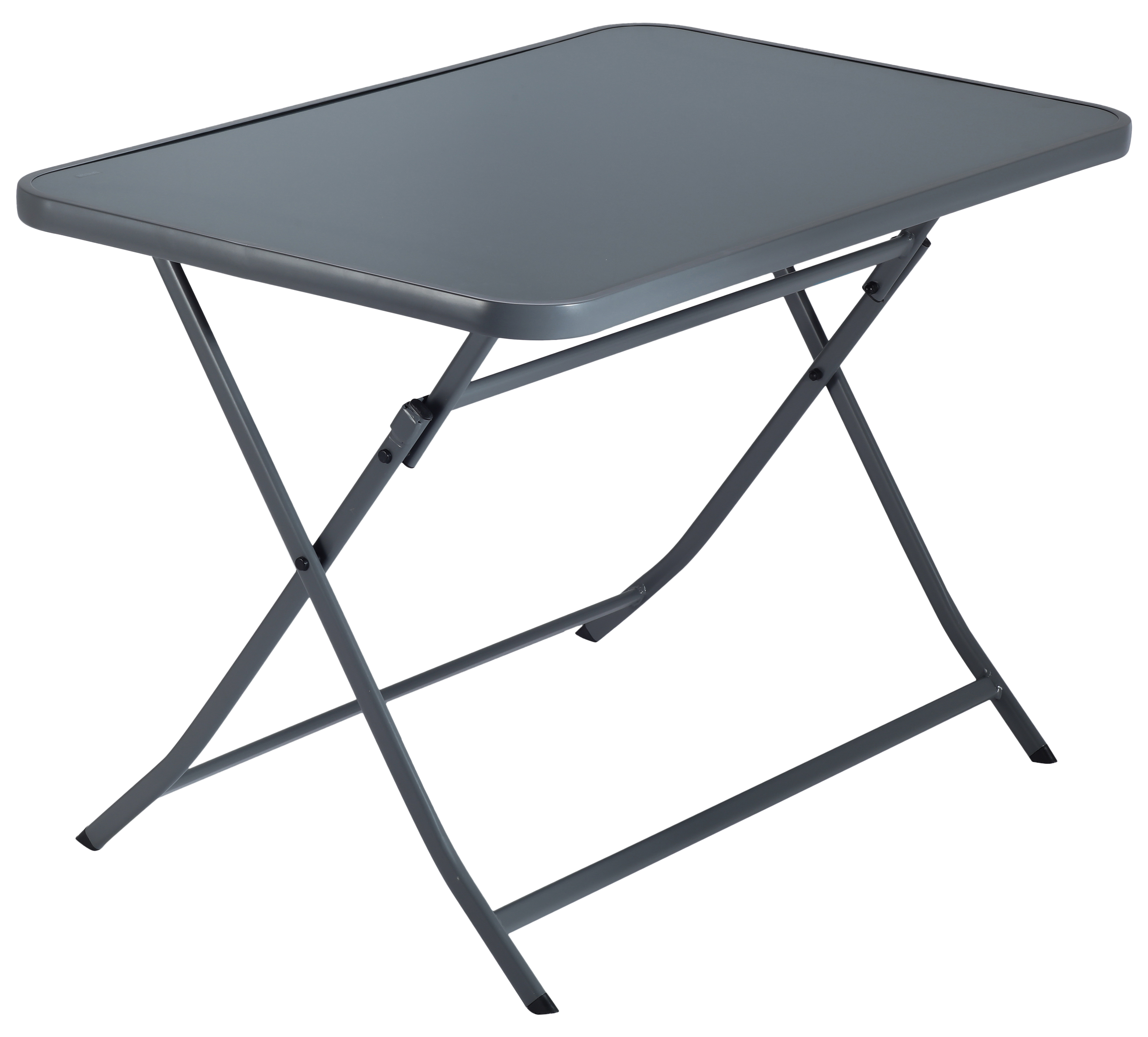 Mesa de jardín plegable de acero emys gris de 70x110x72 cm