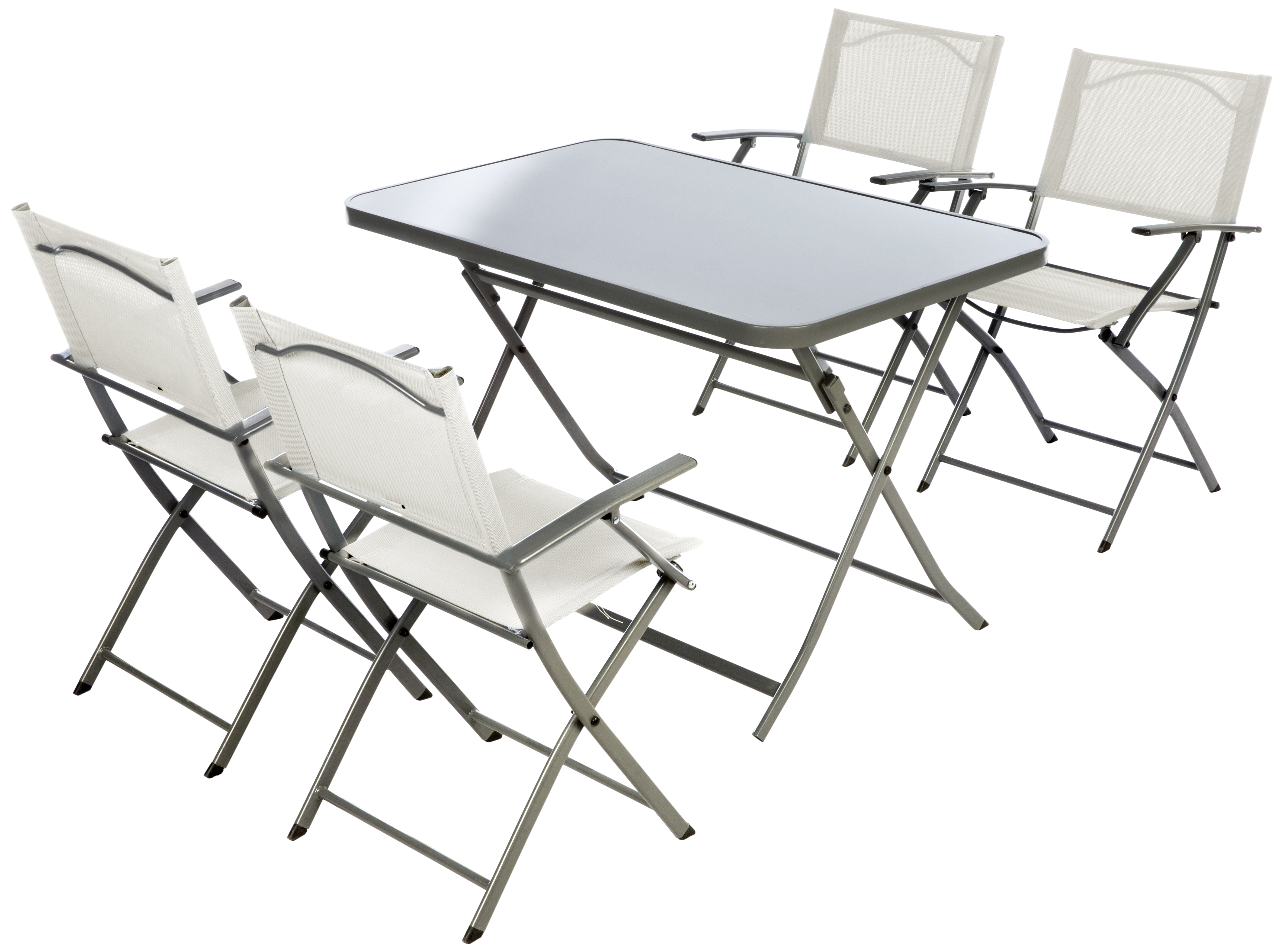 Mesa de jardín plegable de acero Emys gris de 70x110x72 cm - 16