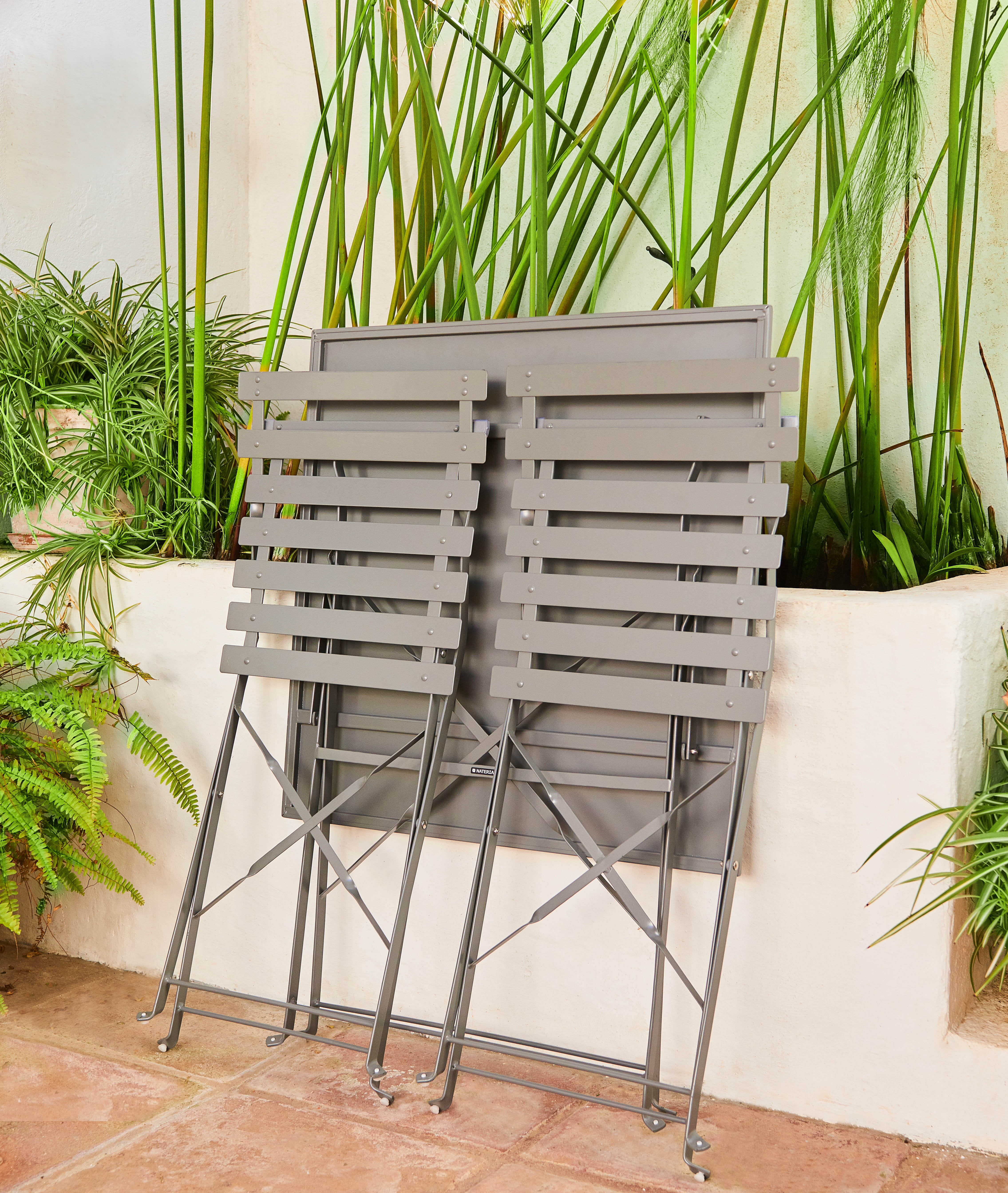 Mesa de metal NATERIAL FLORA 70X70CM ANTRACITE - 15