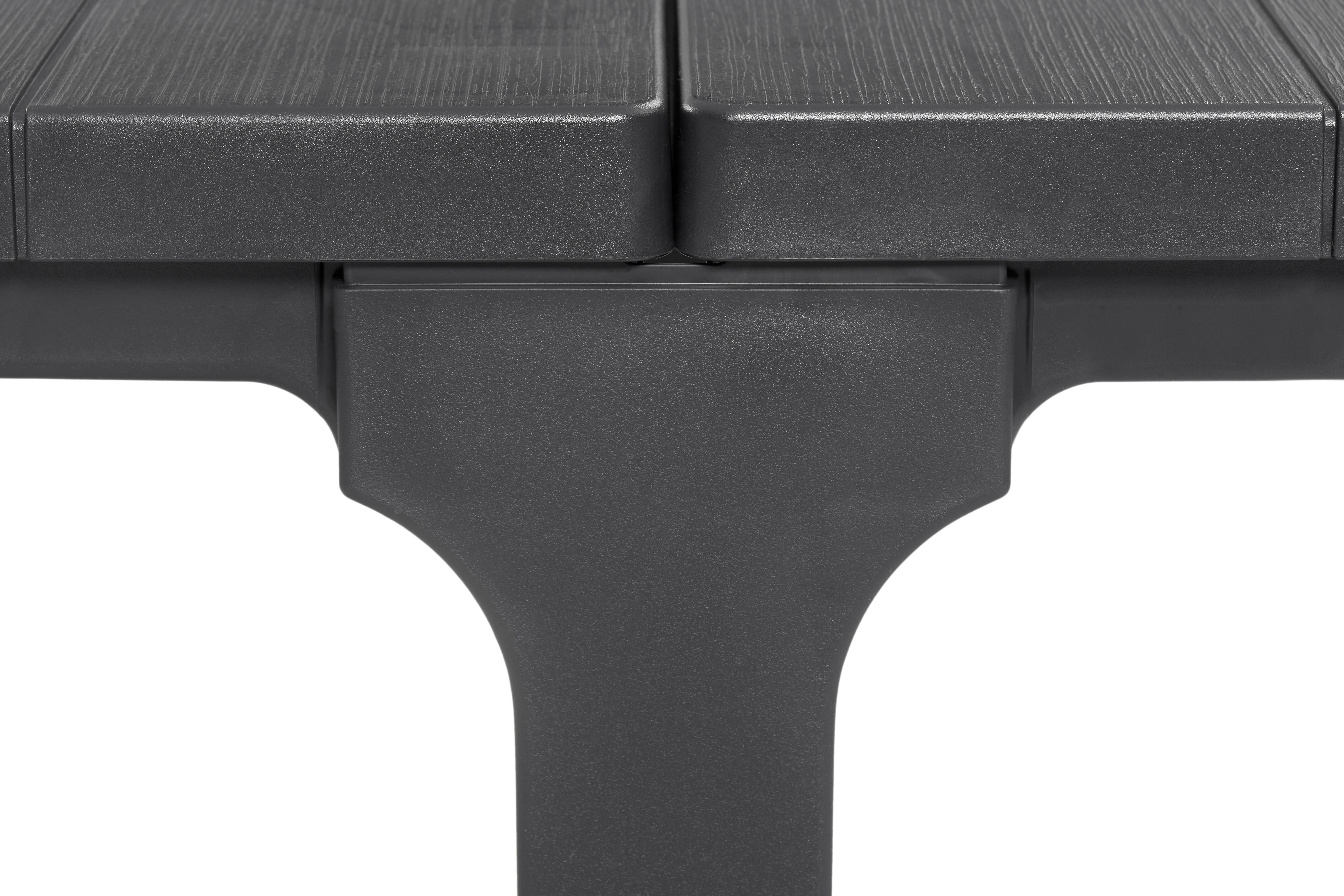 Mesa de jardín de comedor de resina Julie gris de 294x75x90 cm - 3