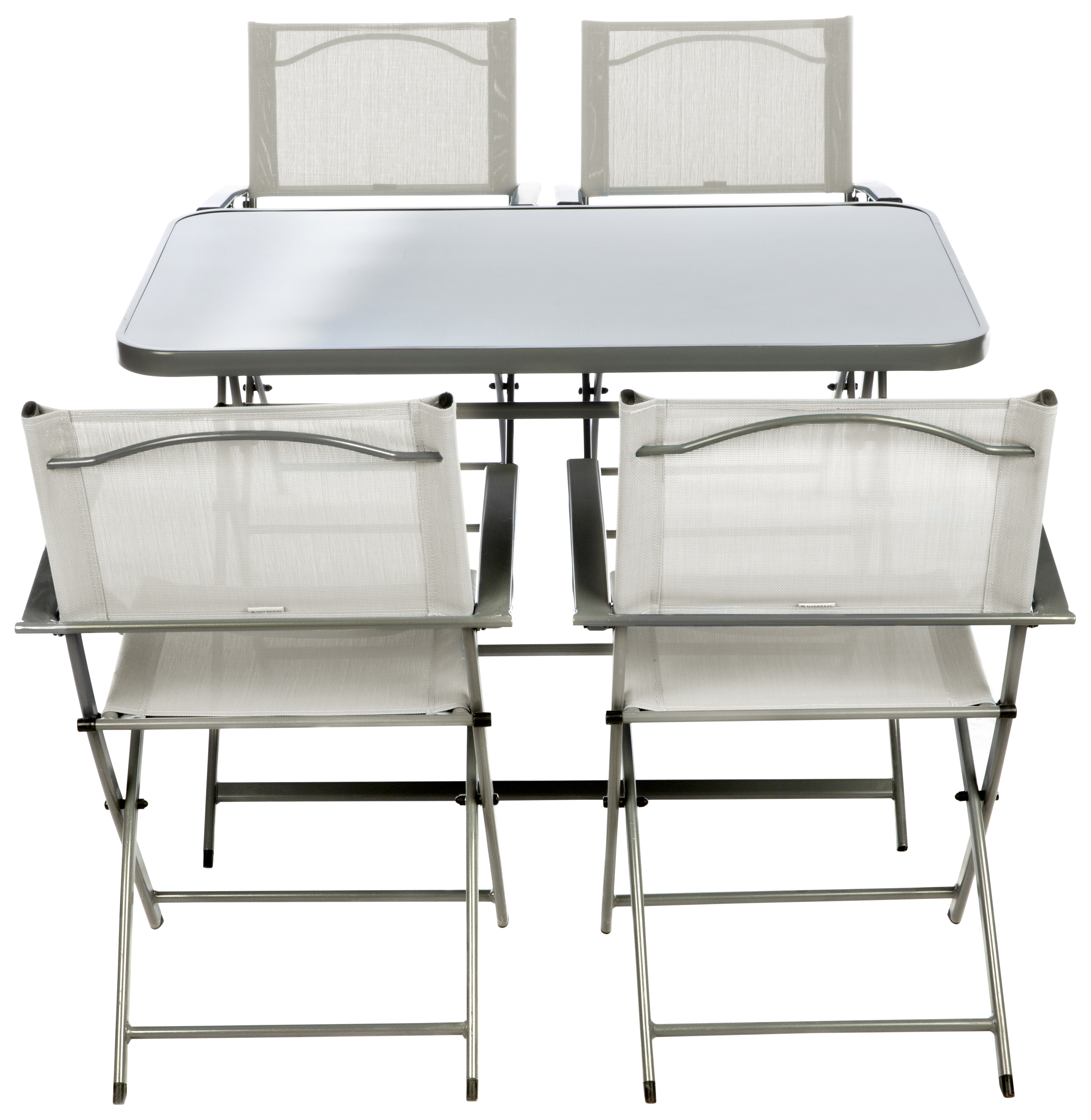 Mesa de jardín plegable de acero Emys gris de 70x110x72 cm - 35
