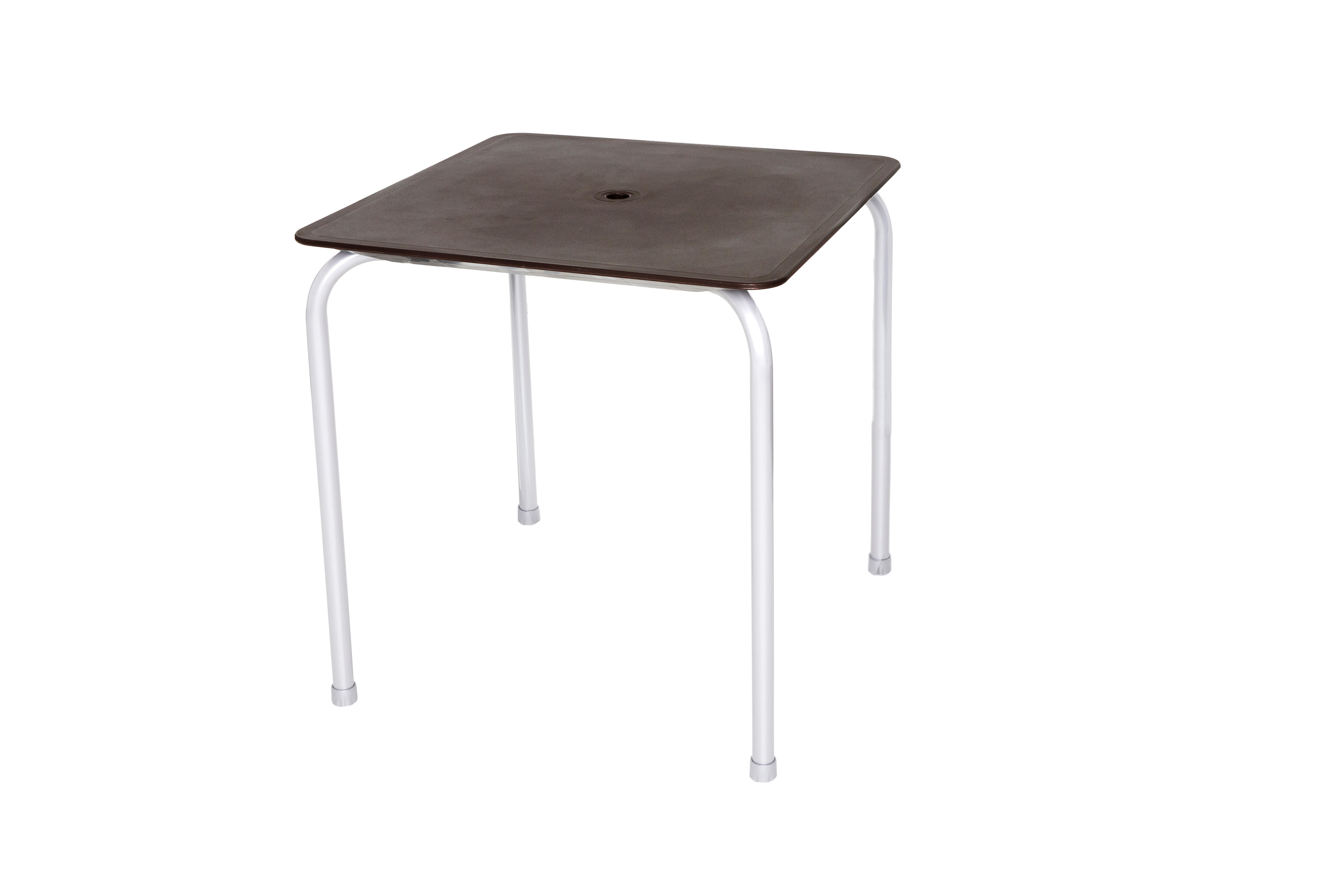 Mesa de jardín de comedor de aluminio denia marrón de 70x71x70 cm