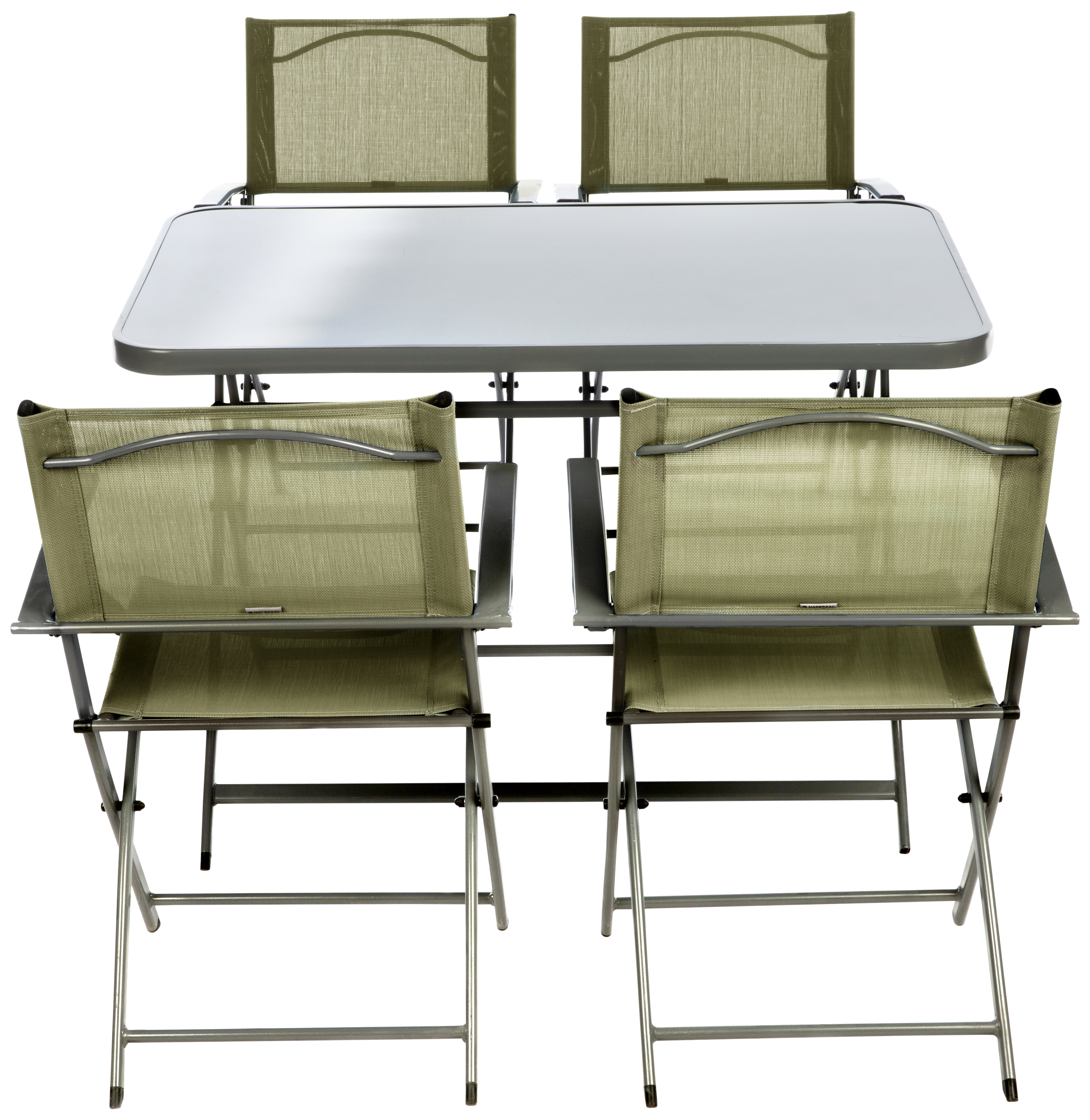 Mesa de jardín plegable de acero Emys gris de 70x110x72 cm - 34