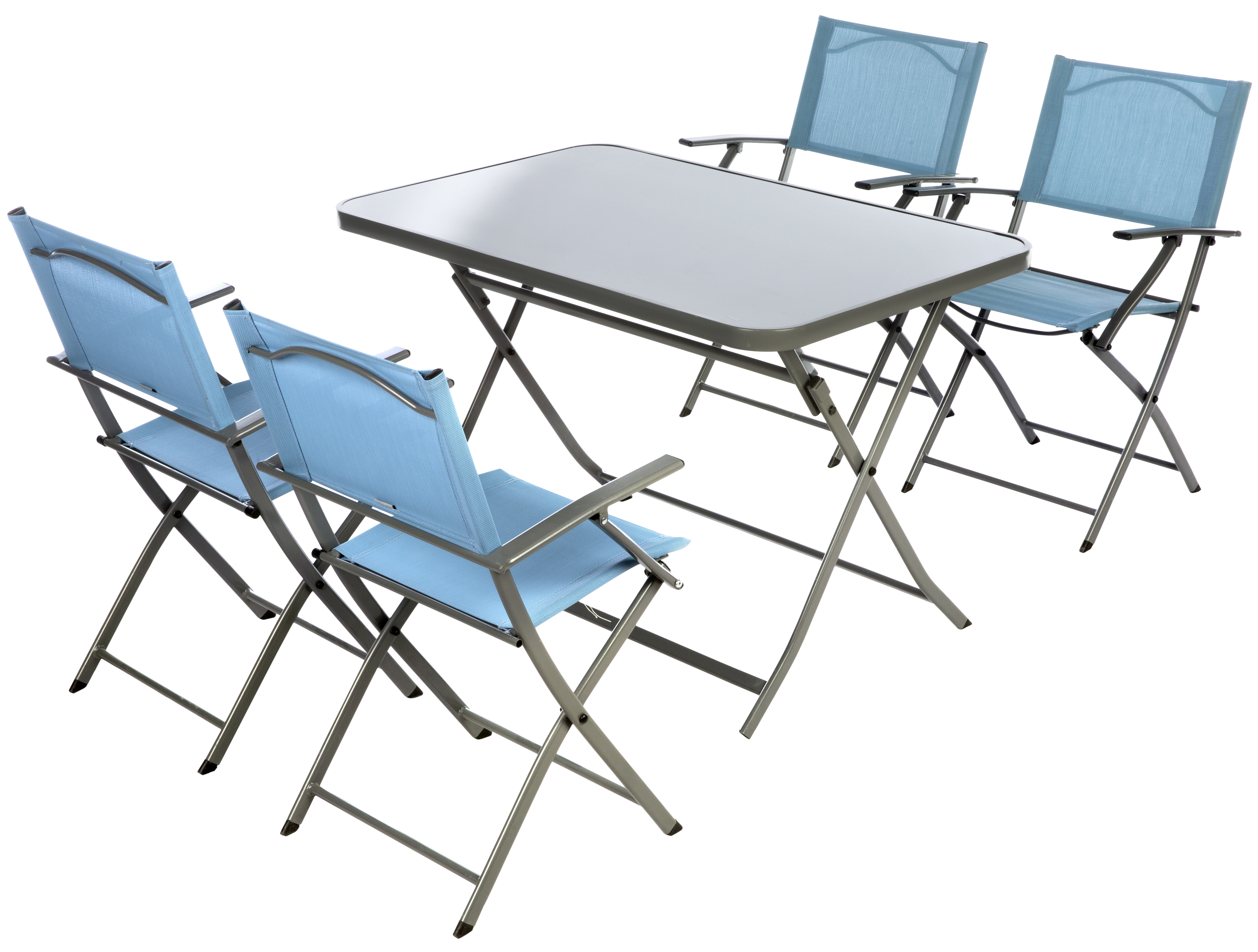 Mesa de jardín plegable de acero Emys gris de 70x110x72 cm - 15