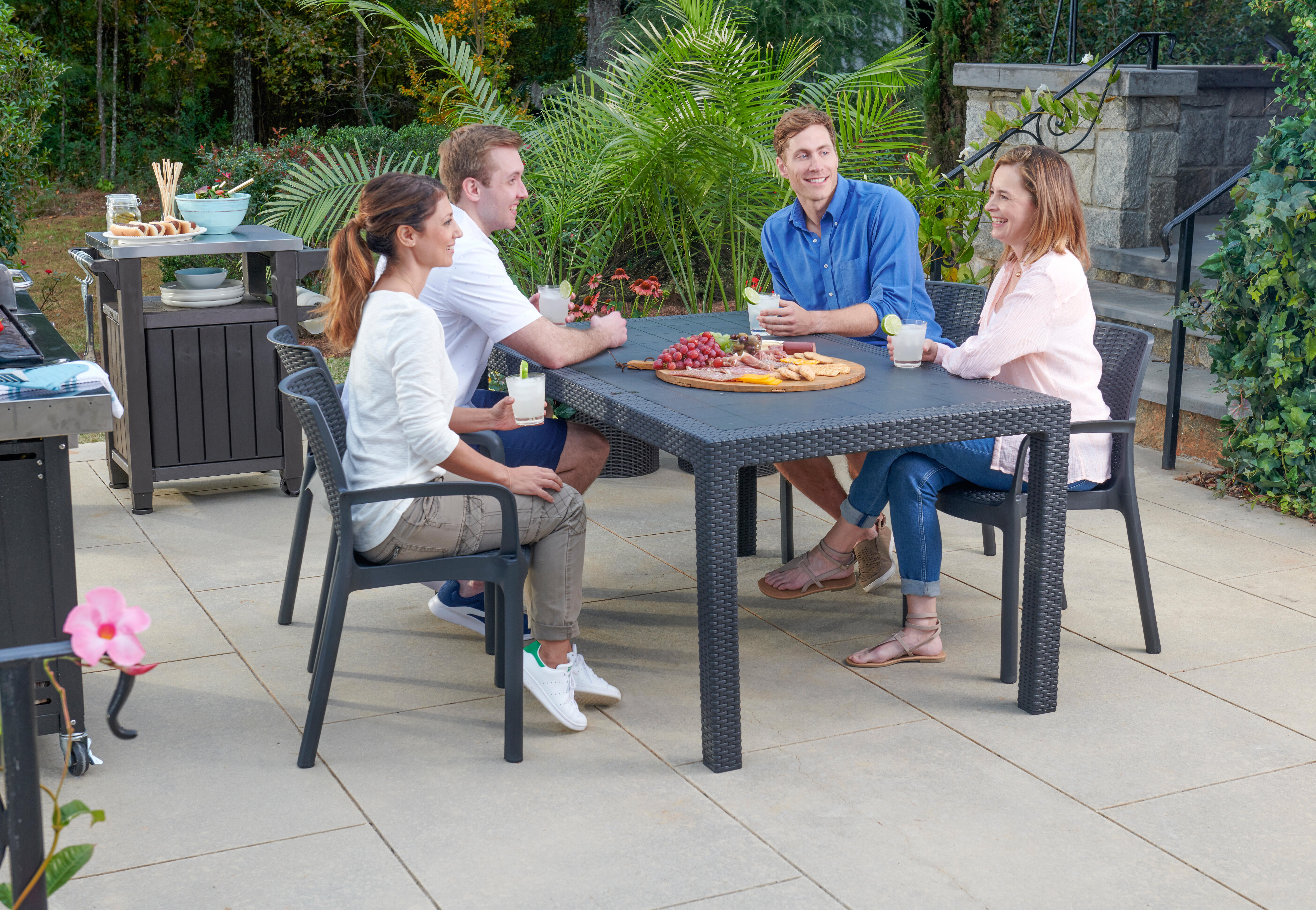 Mesa de refeição em resina 161x95 cm antracite Keter Melody - 3