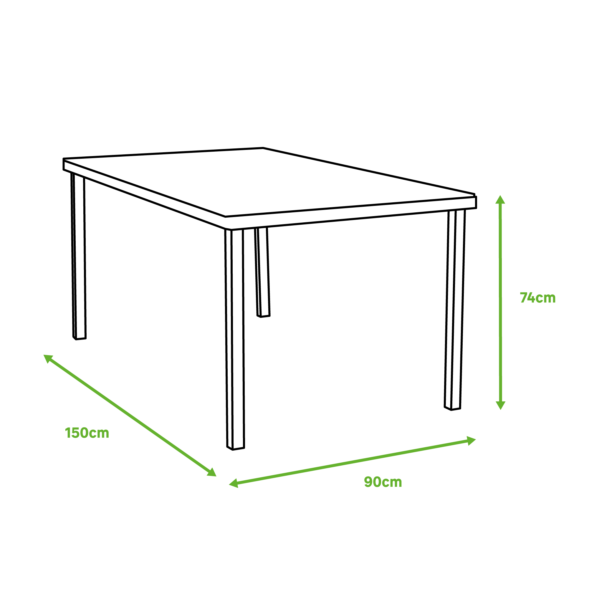 Tavolo da pranzo per giardino Noa NATERIAL in acciaio con piano in vetro grigio per 6 persone 150x90cm - 10
