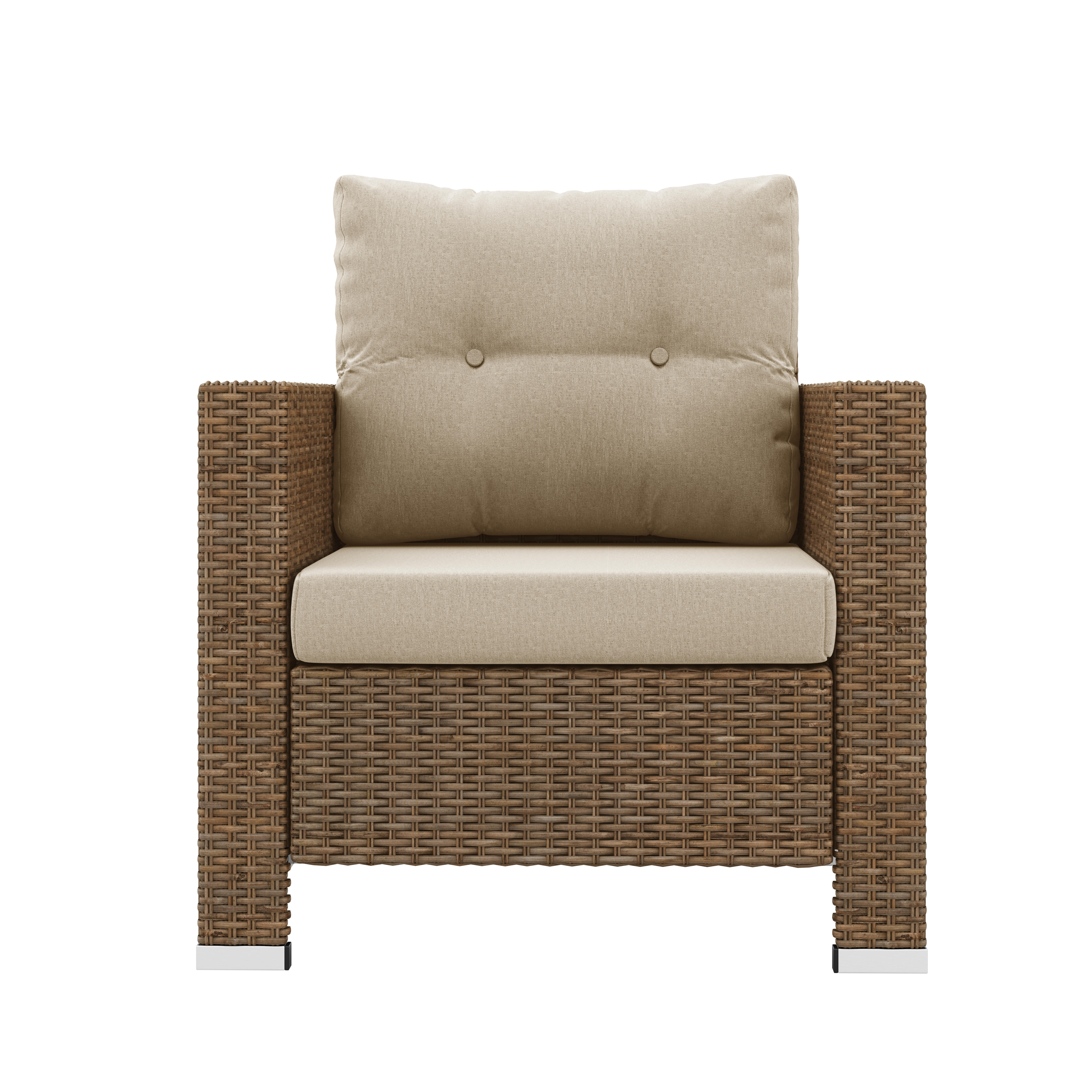 Sillón de exterior de ratán sintético palermo marrón