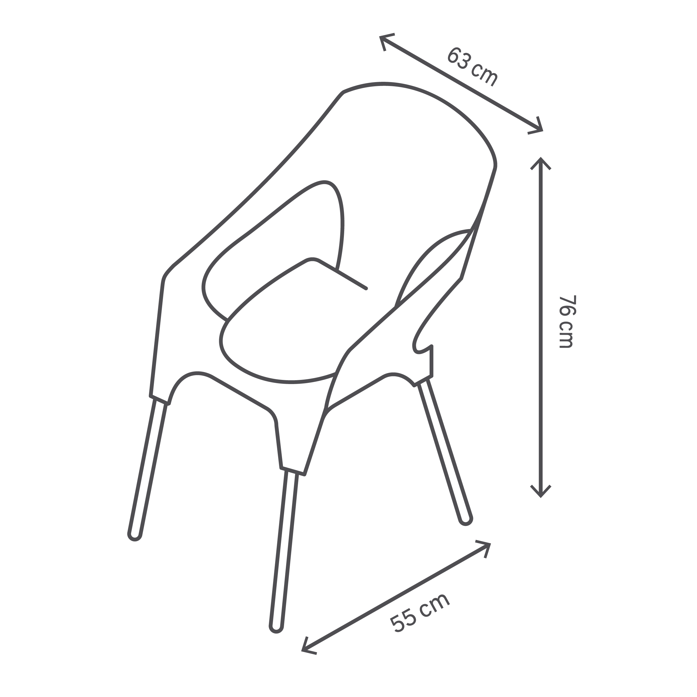 Cadeira de resina MONACO CHOCOLATE - 3