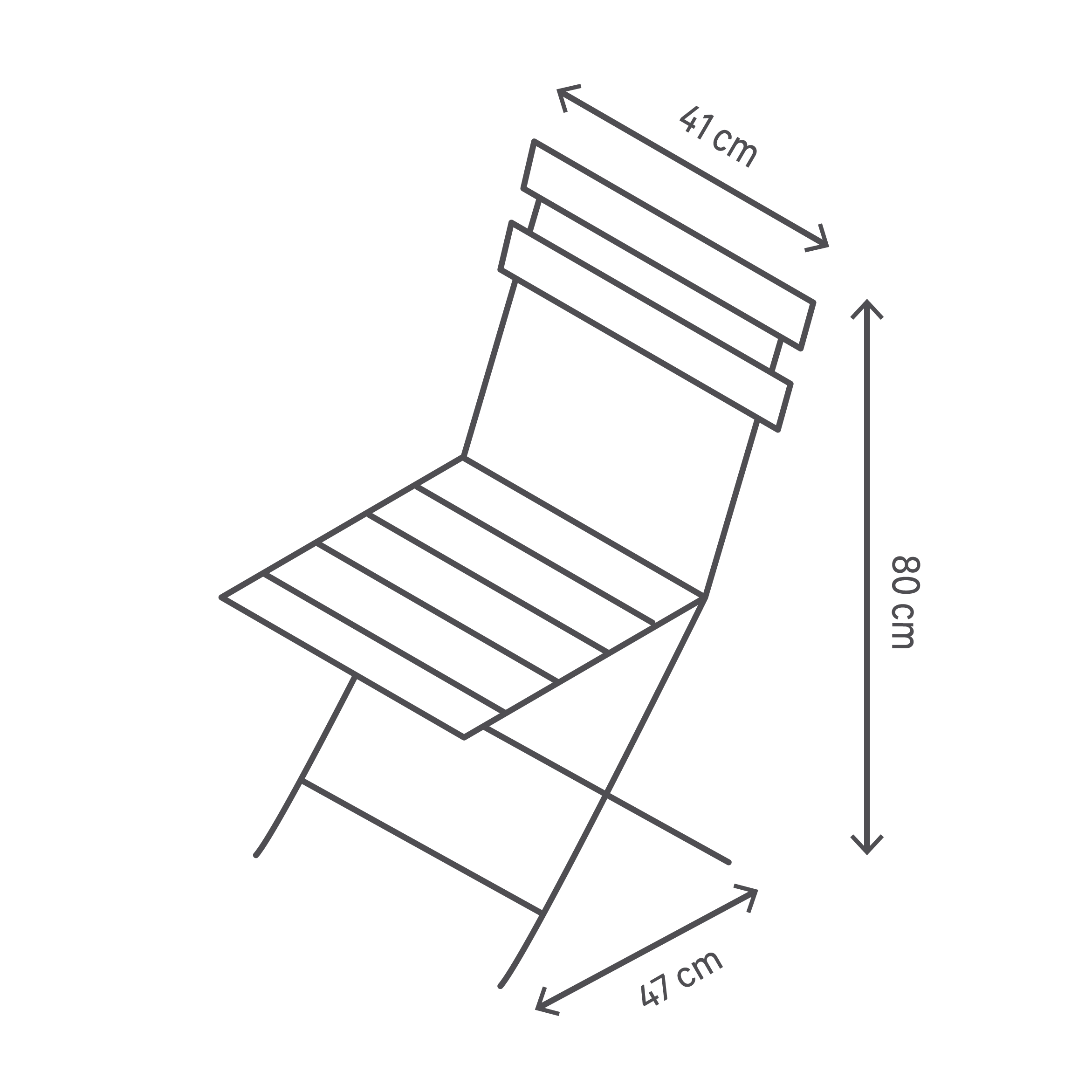 Sedia da giardino pieghevole Flora NATERIAL, seduta in acciaio verde - 14