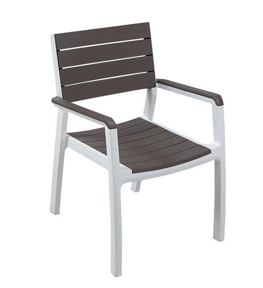 Sedia da giardino con braccioli Harmony KETER, struttura e seduta in polipropilene beige - 6
