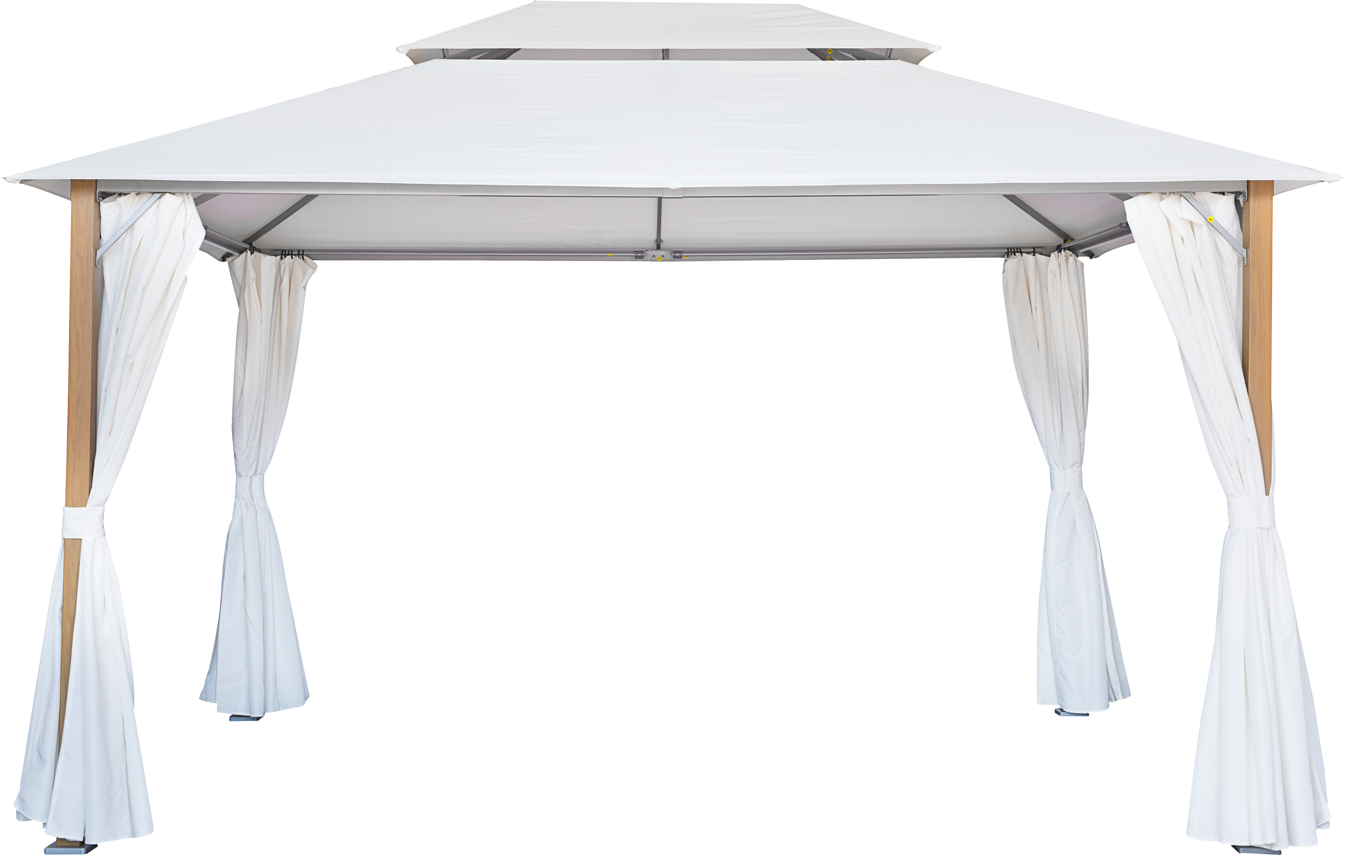 Cenador de aluminio con cubierta y cortinas NATERIAL Ágora de 270 x 370 cm blanco - 14