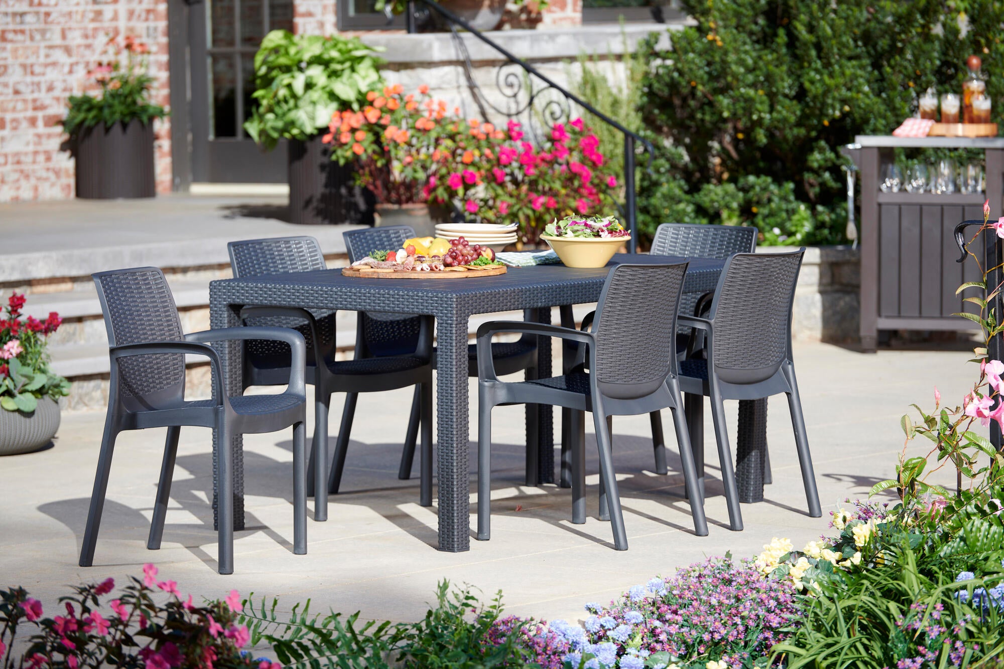 Mesa de refeição em resina 161x95 cm antracite Keter Melody - 2