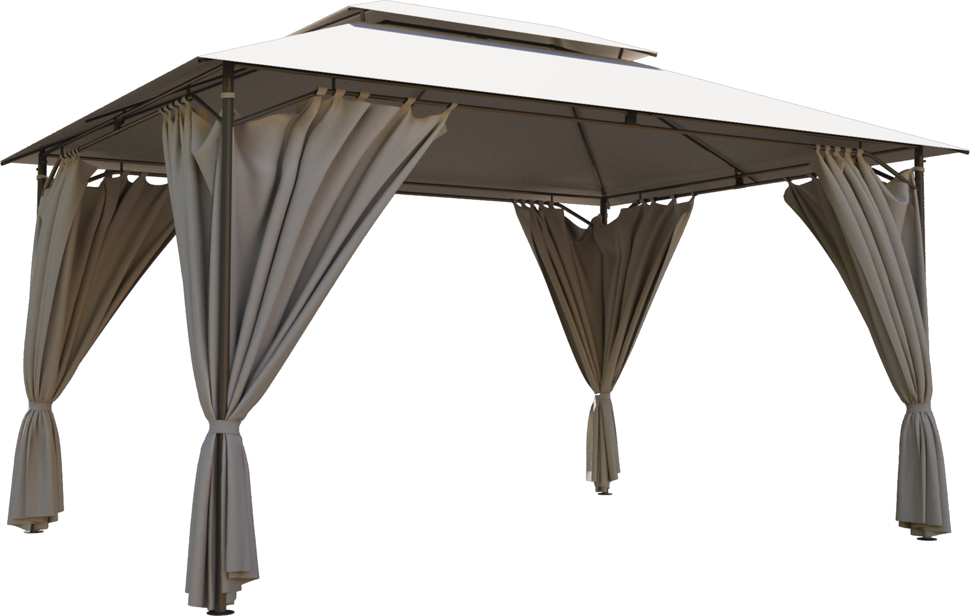 Pérgola de acero NATERIAL Oxis gris y topo de 300x400 cm - 8