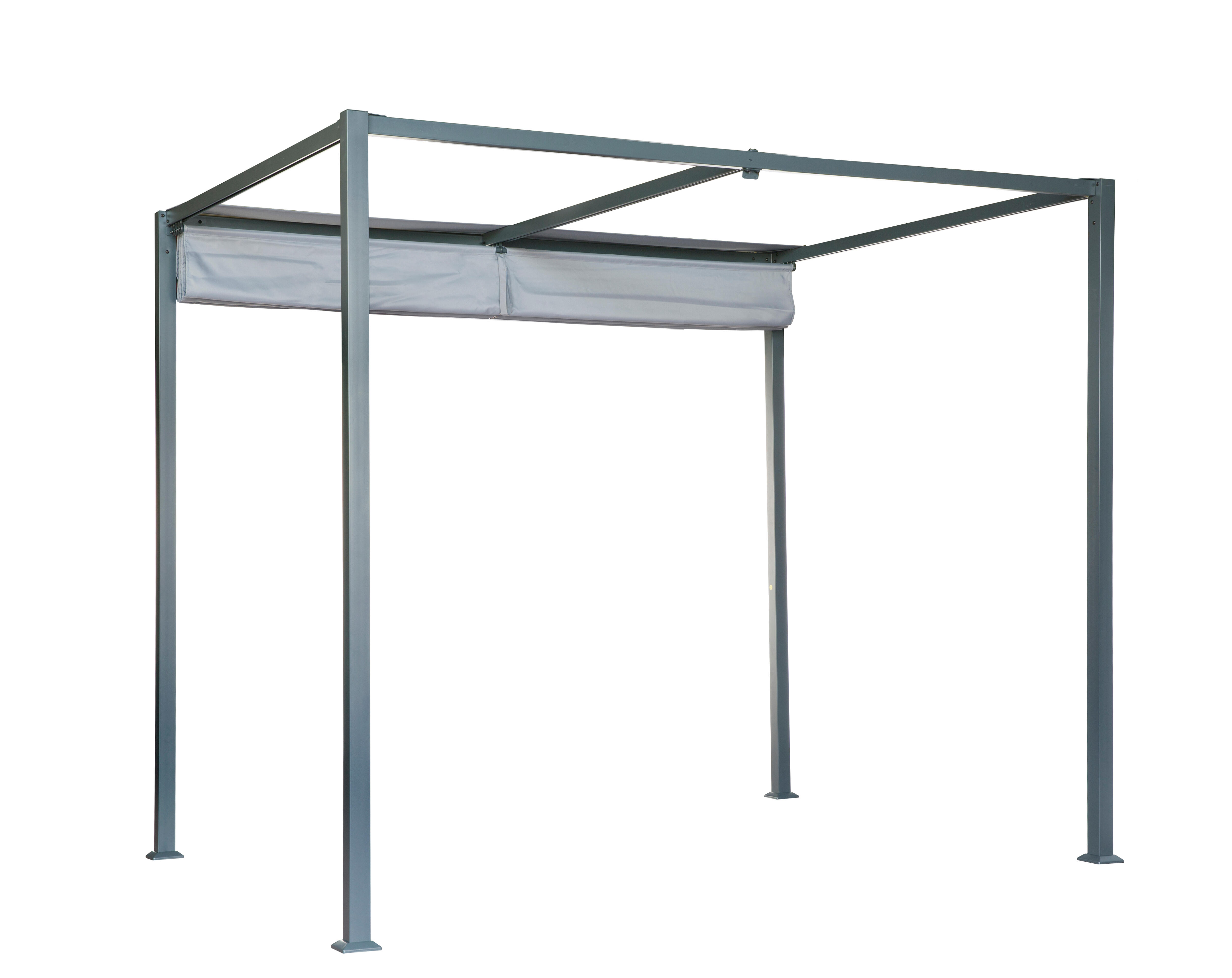 Cenador de aluminio con toldo NATERIAL Horali de 297 x 297 cm gris - 11