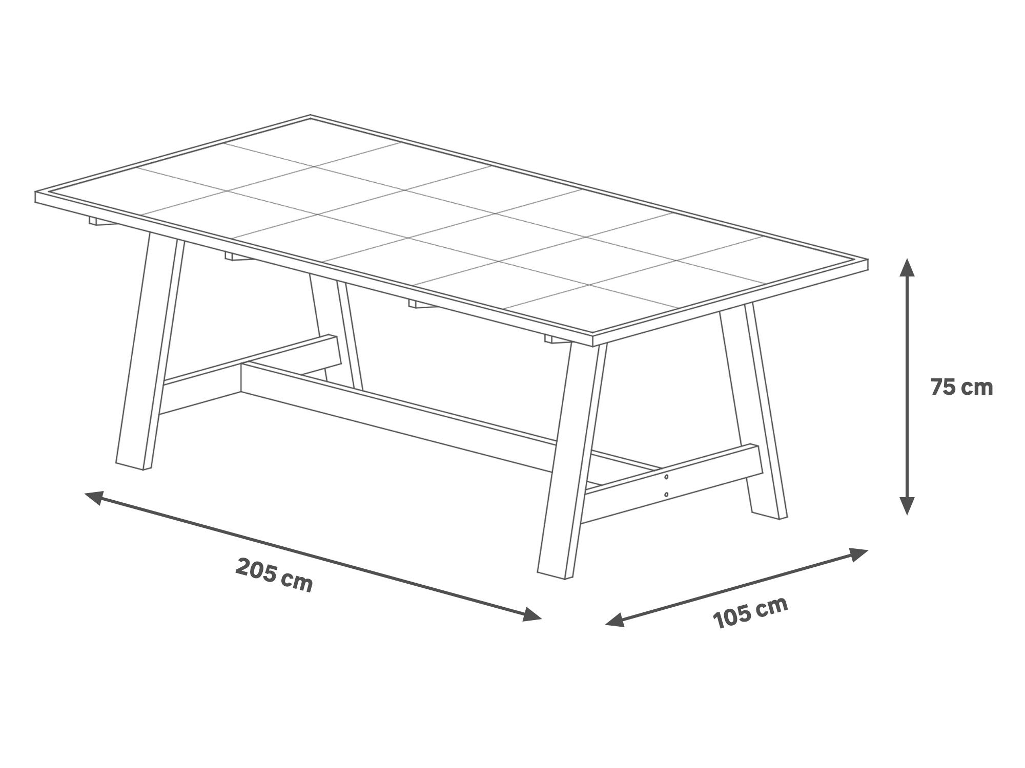 Mesa de jardín de acacia y cerámica NATERIAL Soho 100x75x200 cm - 13