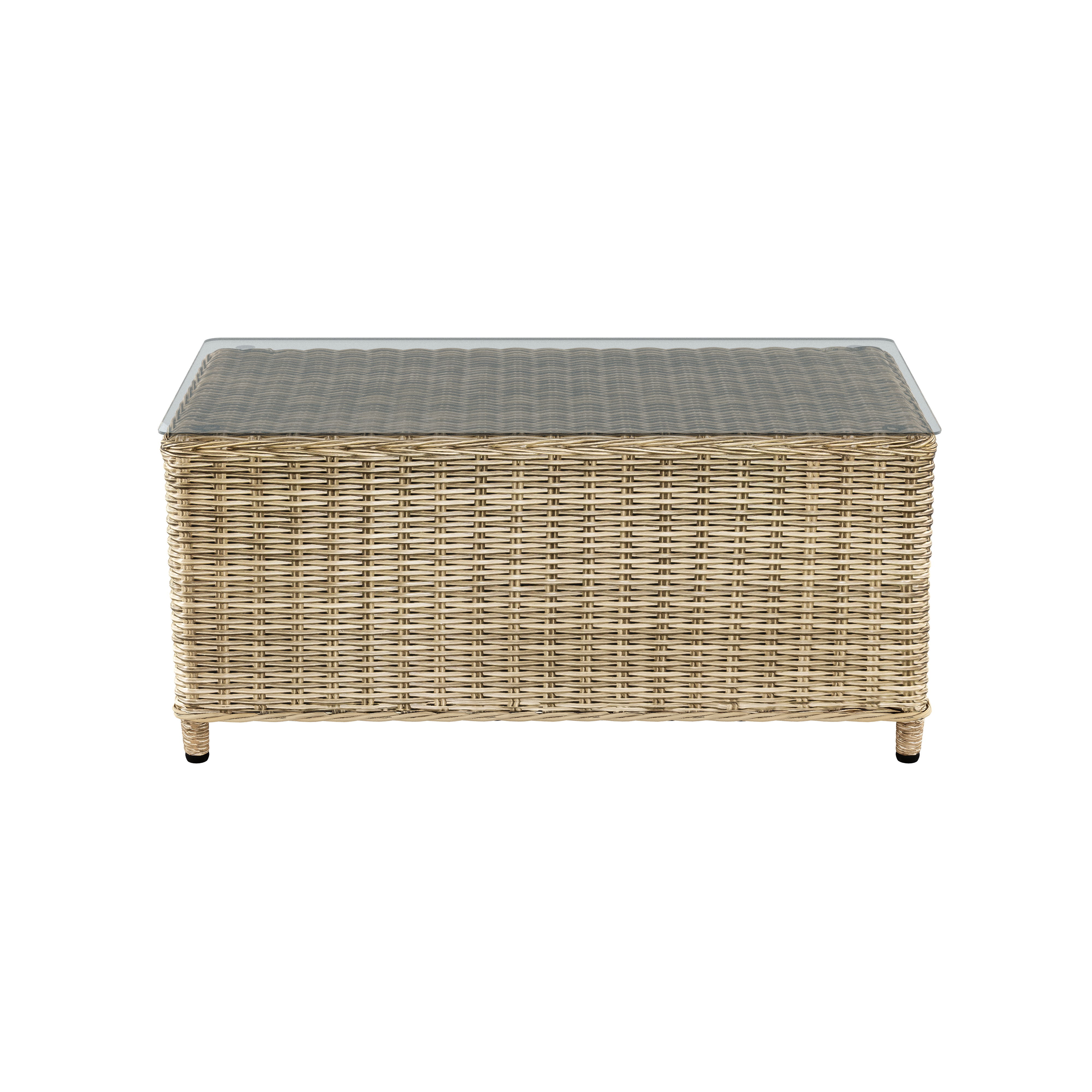 Mesa de centro de jardín de aluminio Berna beige de 99x45x53 cm - 3