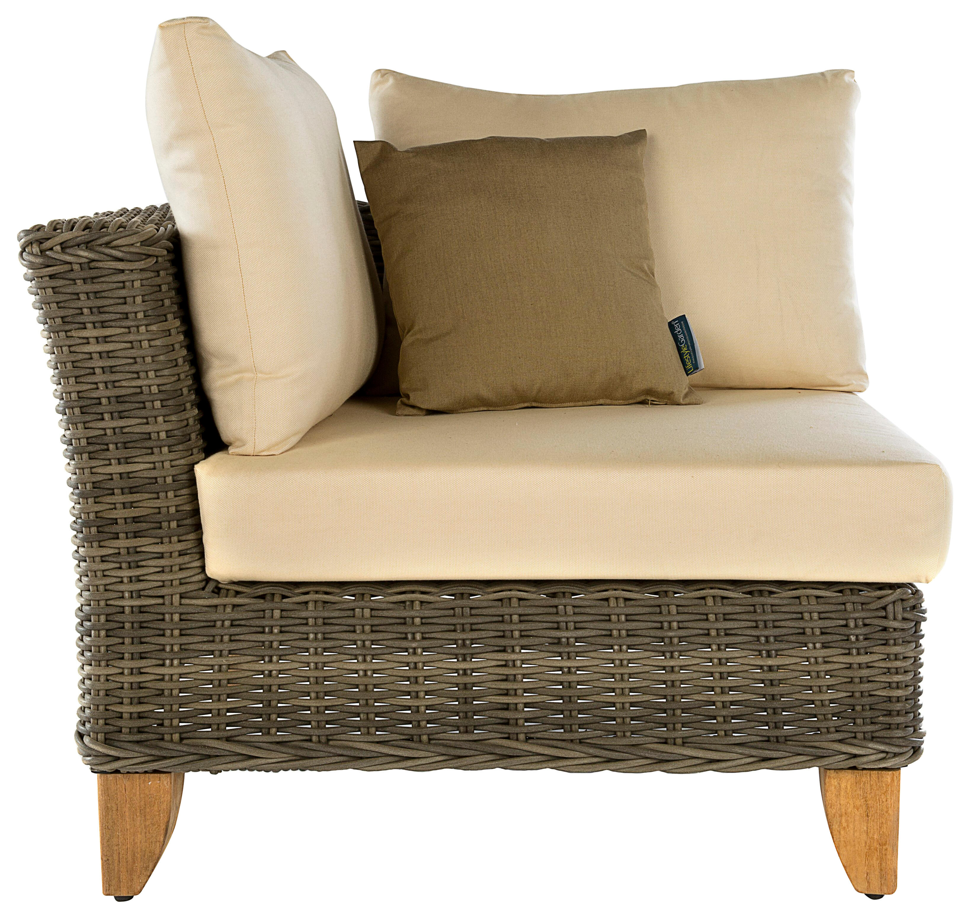 Banco de jardín con cojín de jardín de ratán sintético australia marrón