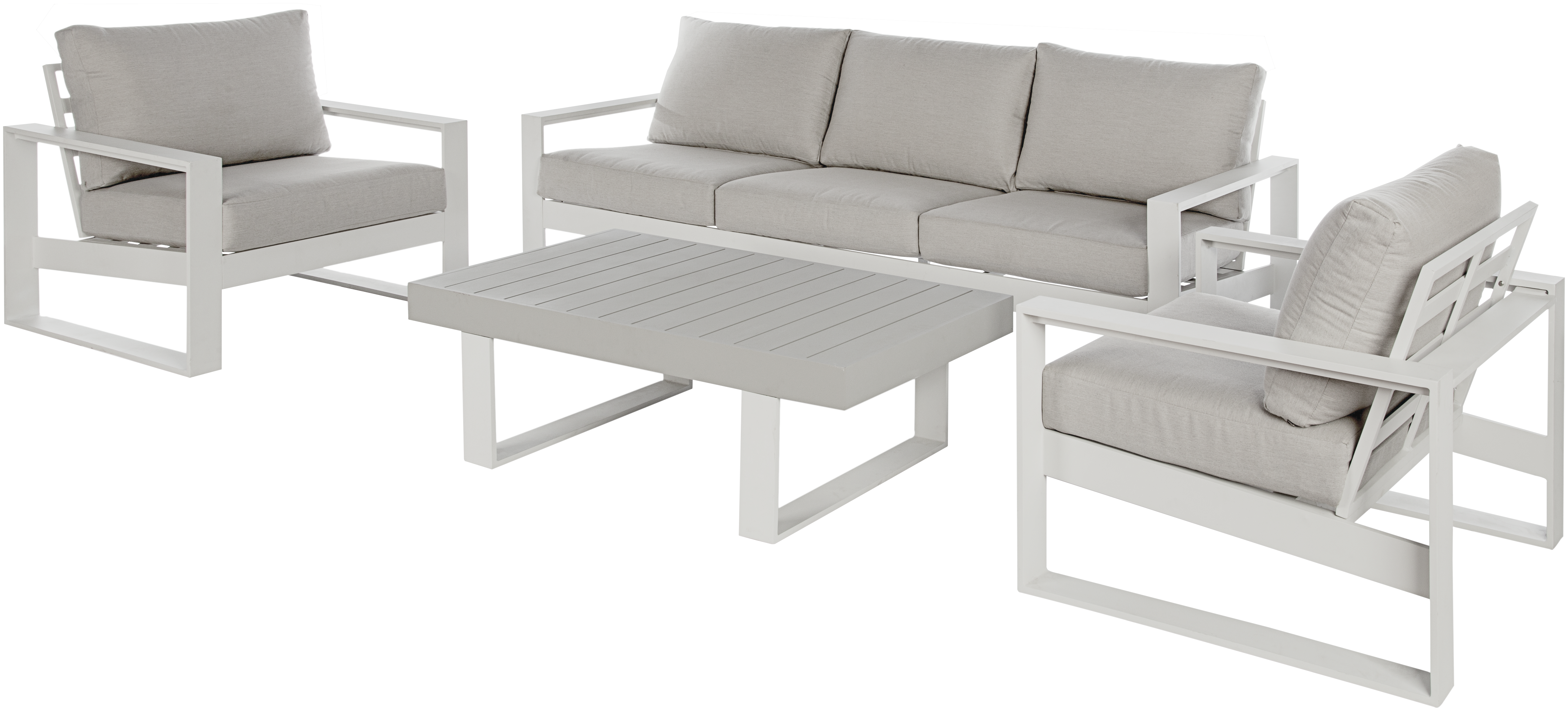 2 Cadeirões de jardim alumínio branco Las Vegas Naterial - 21