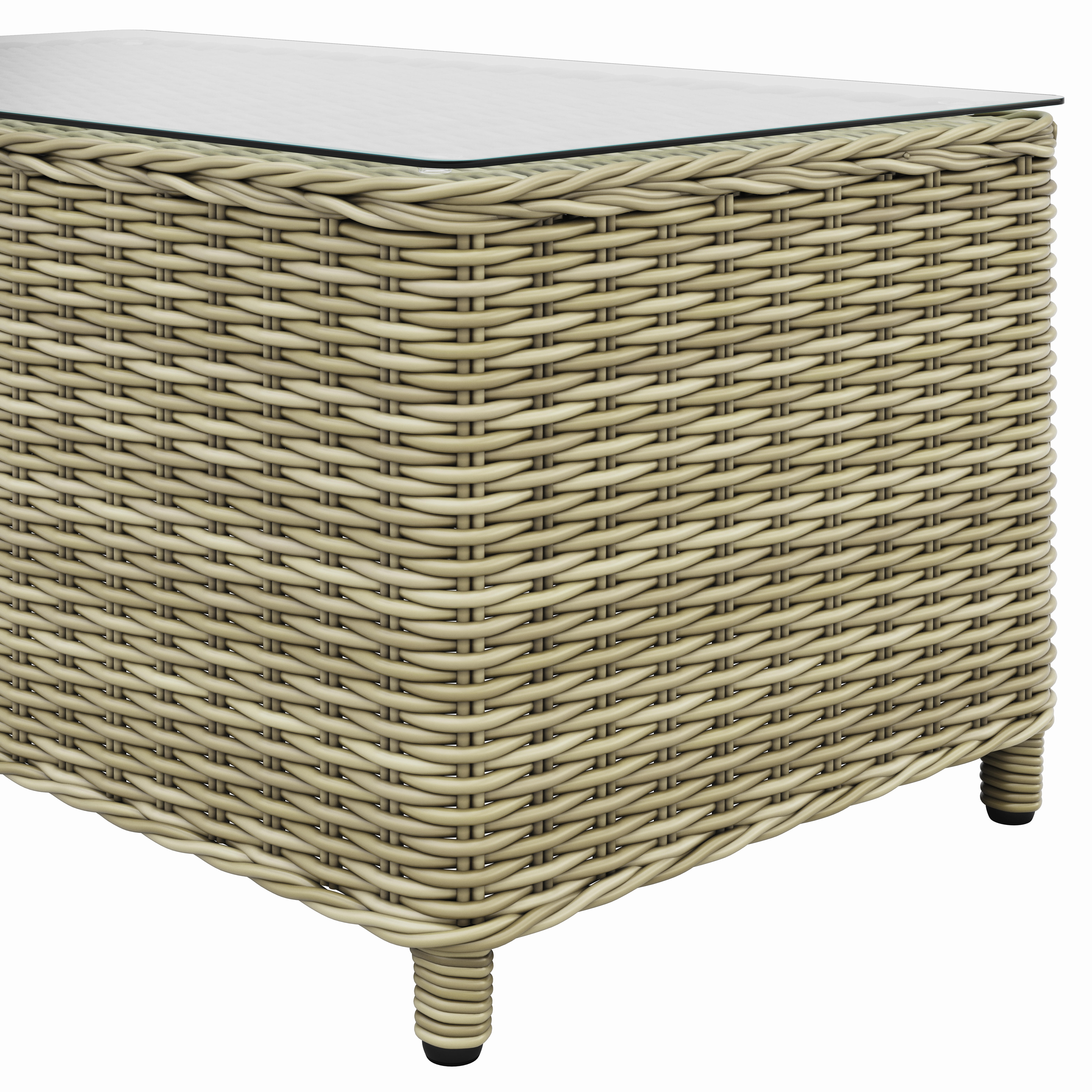 Mesa de centro de jardín de aluminio Berna beige de 99x45x53 cm - 4