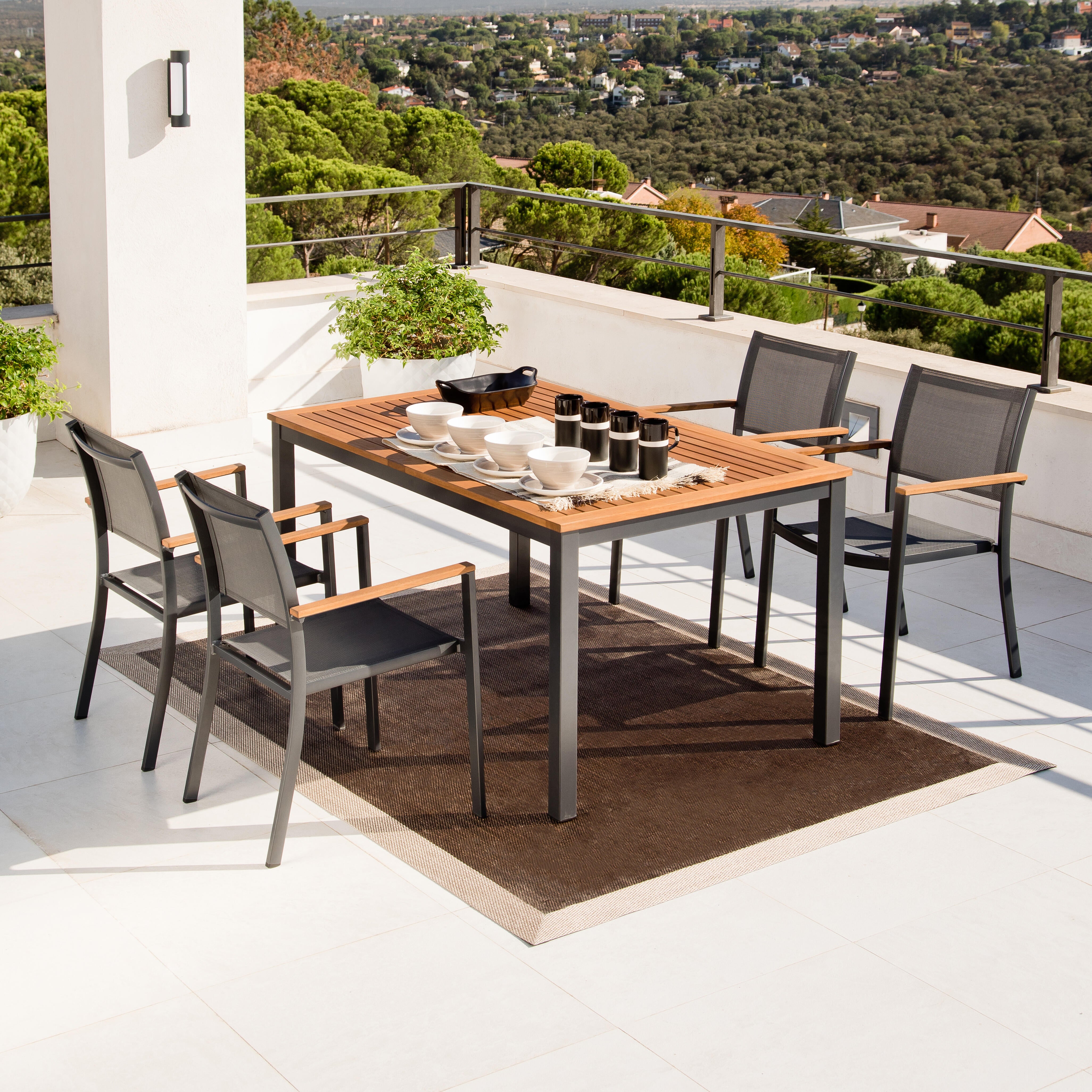 Mesa de jardín de madera Oris de 89x74.6x150 cm - 13