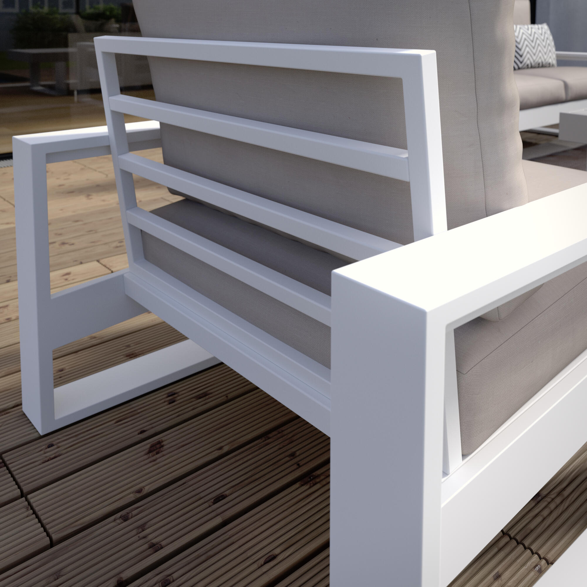 2 Cadeirões de jardim alumínio branco Las Vegas Naterial - 13