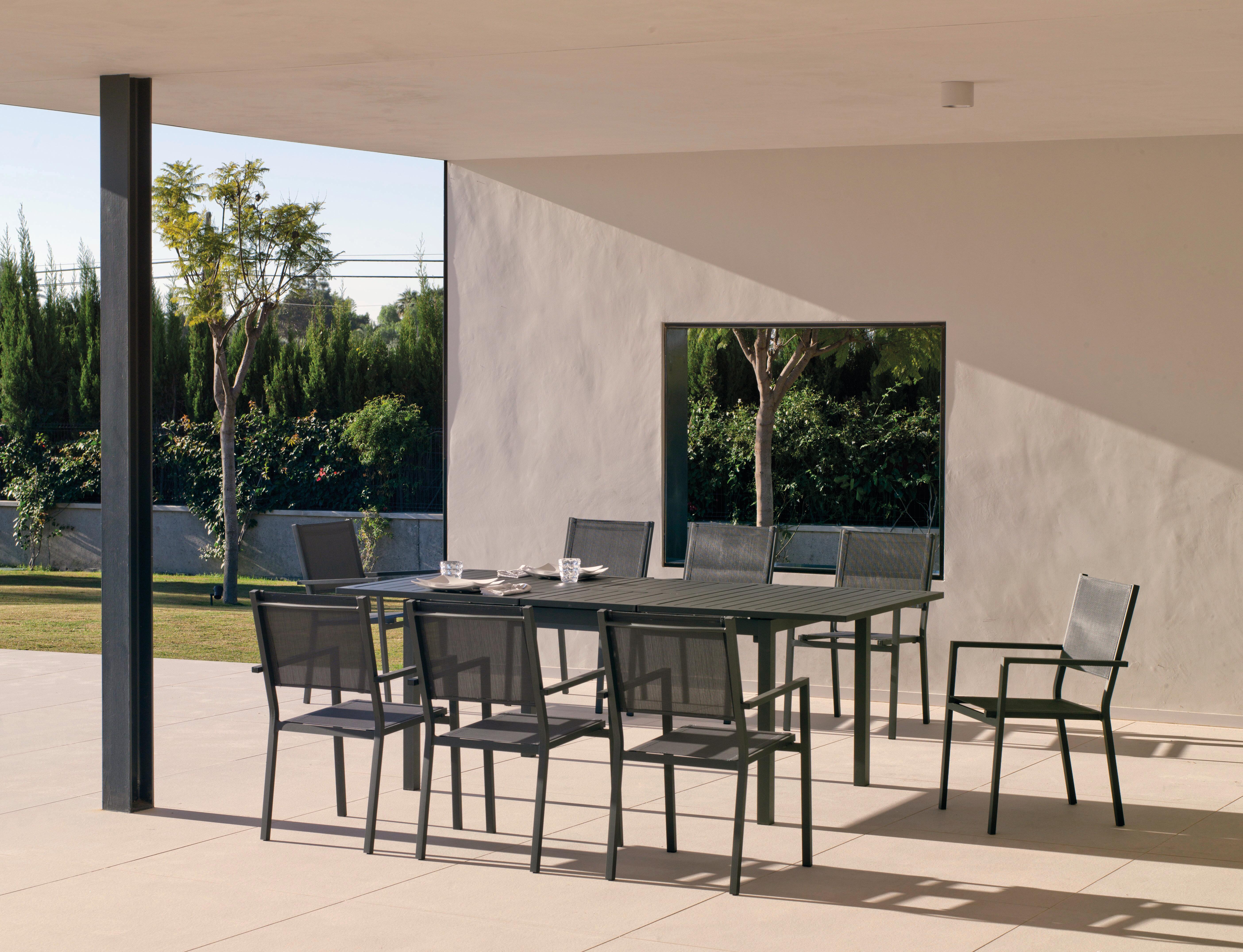 Conjunto de jardín palawan antracita de 8 plazas