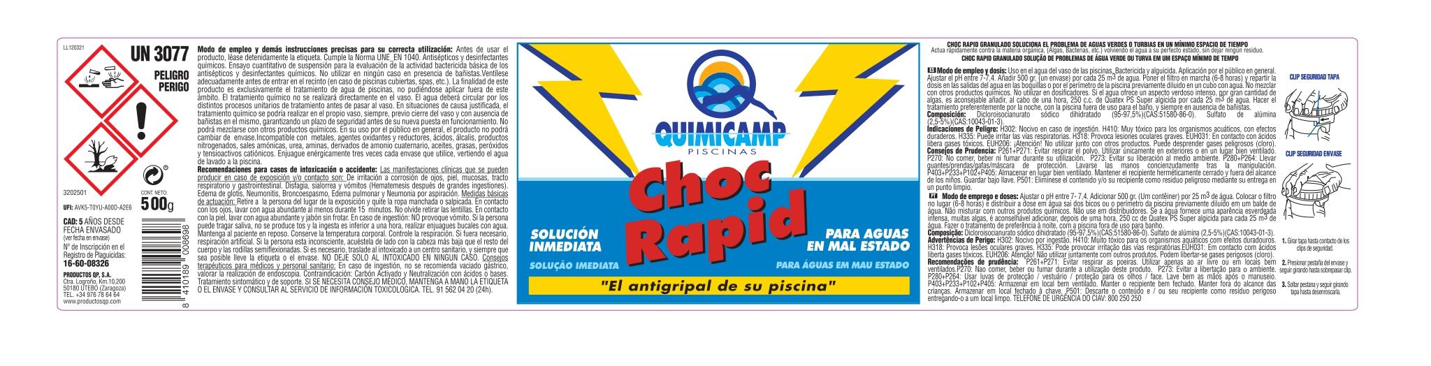 Cloro rápido CHOC RAPID 500GR - 3