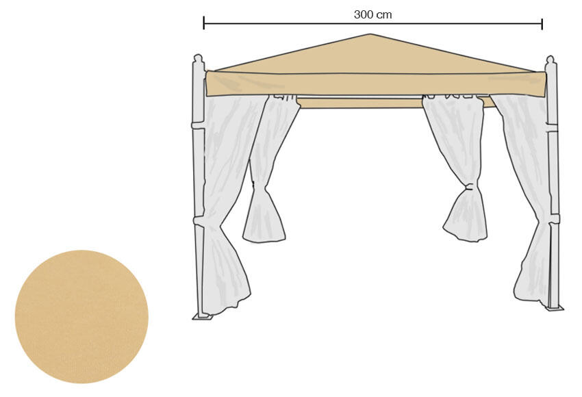 Toldo para pérgula IMITAÇÃO MADEIRA 3X3M - 7