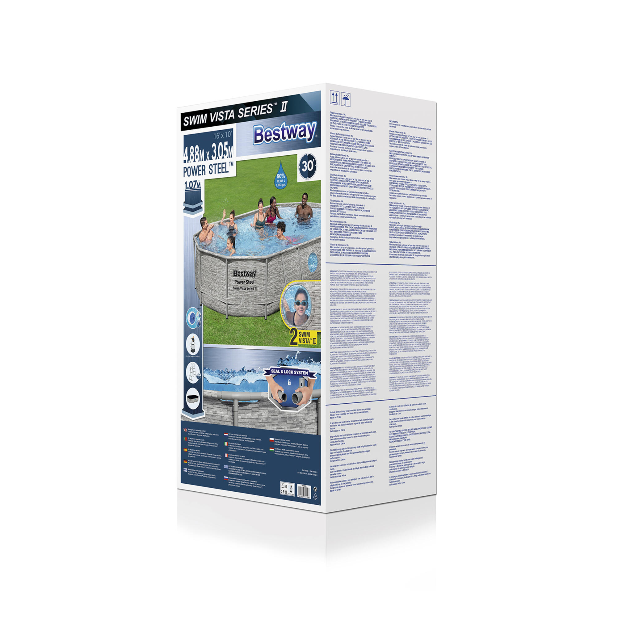 Piscina fuori terra tubolare BESTWAY Swimvista grigio H 1.07 x L int 4.88 x 3.05 m - 12