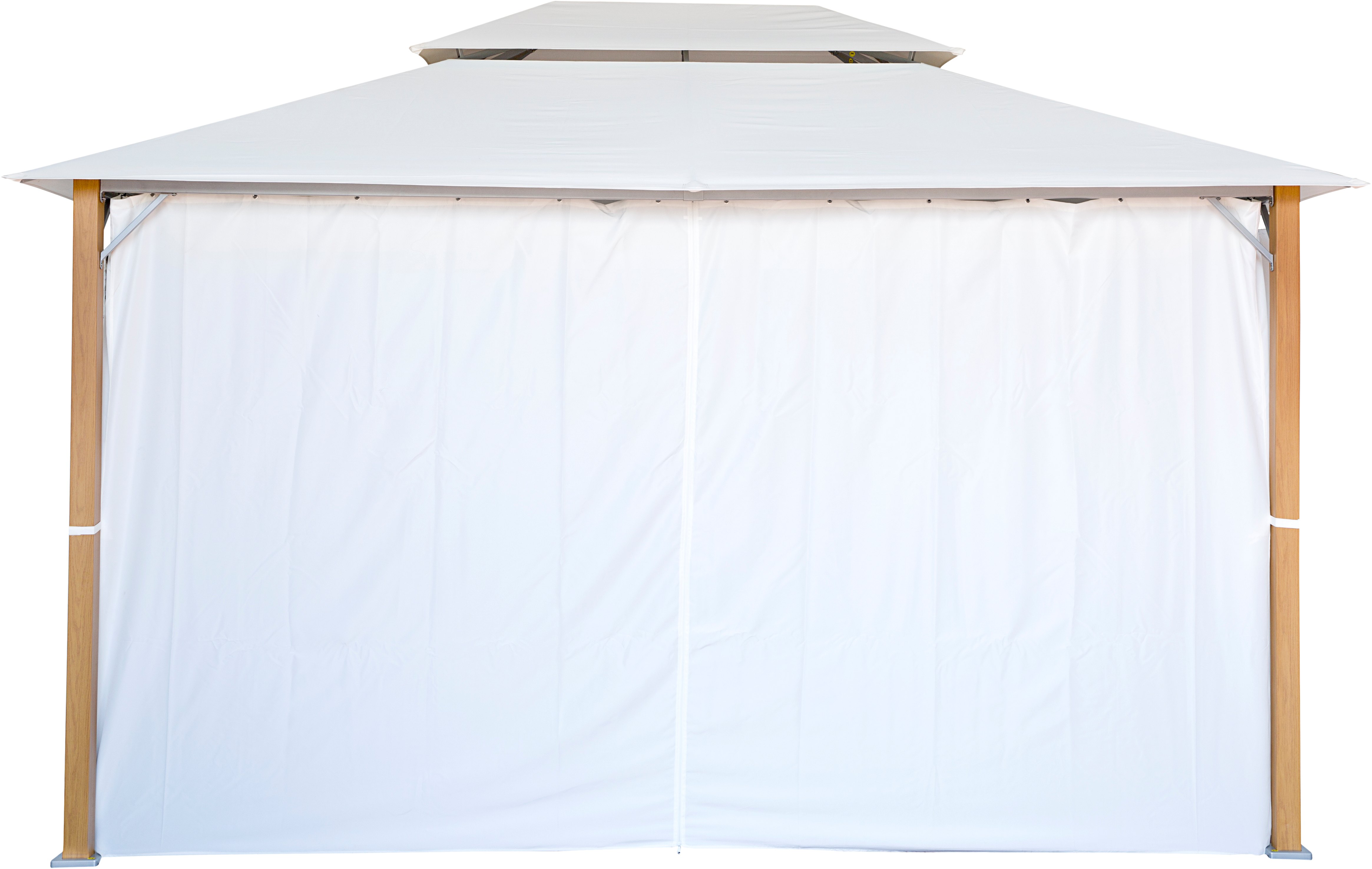 Cenador de aluminio con cubierta y cortinas NATERIAL Ágora de 270 x 370 cm blanco - 12