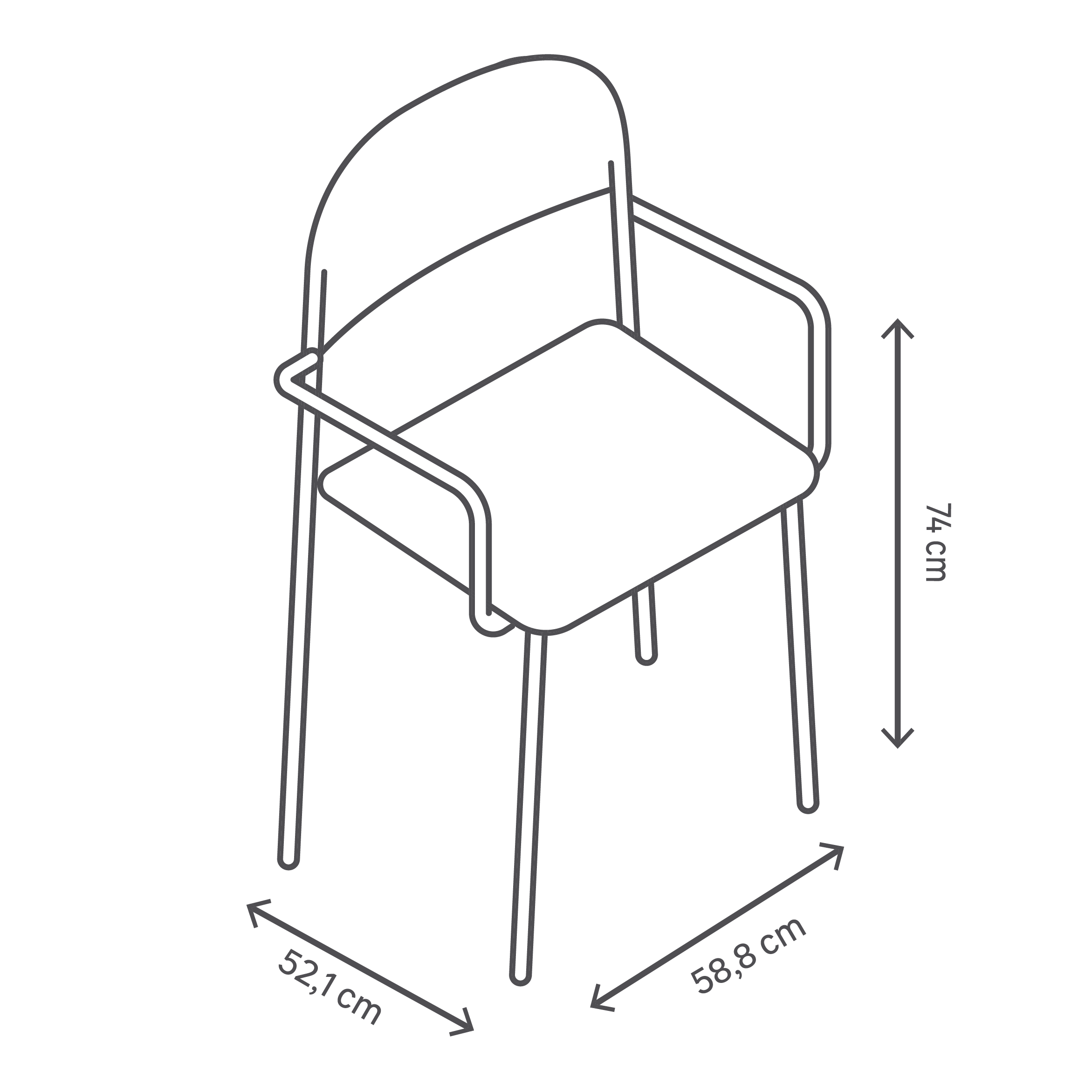 Silla de jardín de exterior de resina con brazos Ona blanco/gris - 2