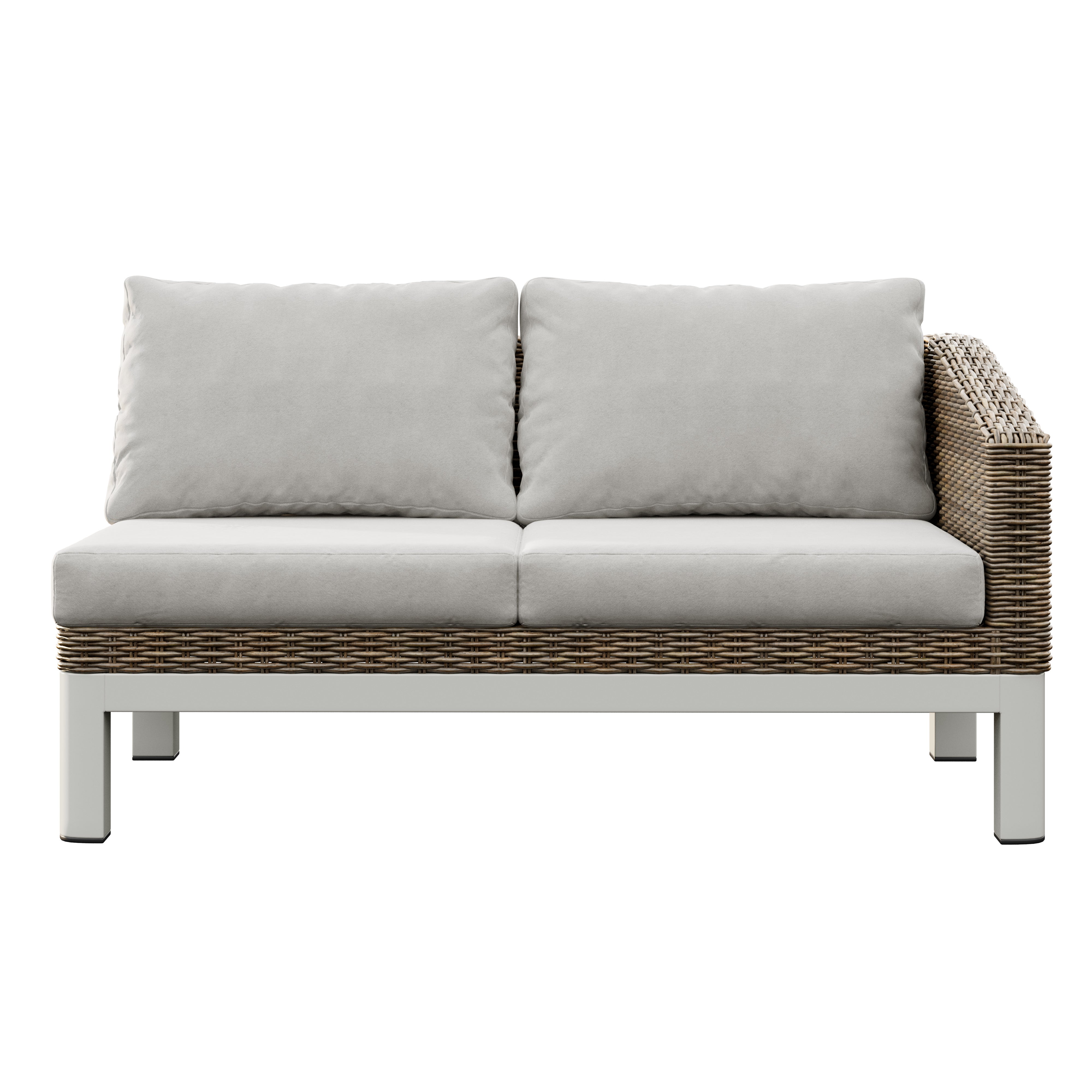 Sofá de jardín de aluminio con cojín Salonica blanco - 5