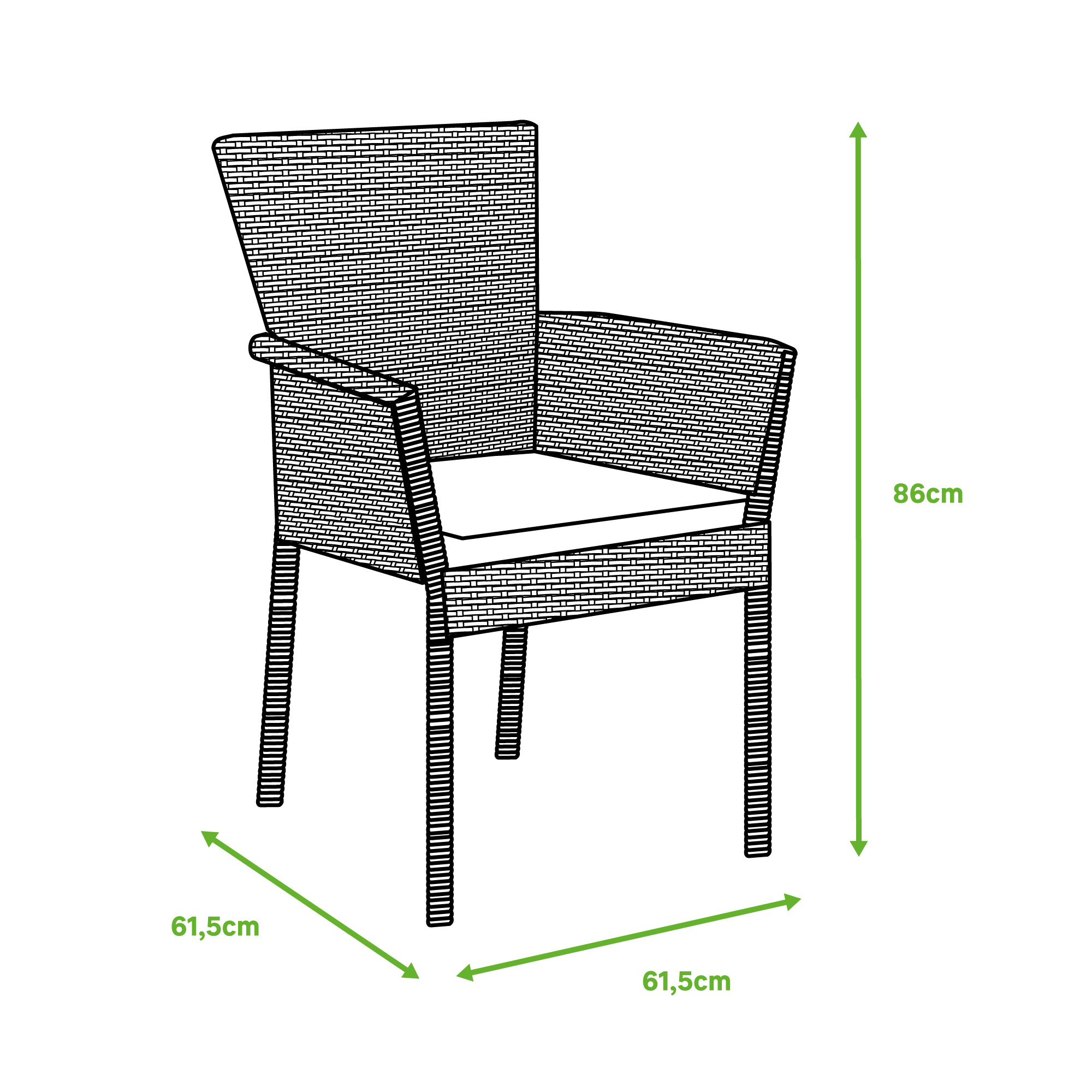 Cadeira de rattan NATERIAL NOA CINZA ESCURO - 8