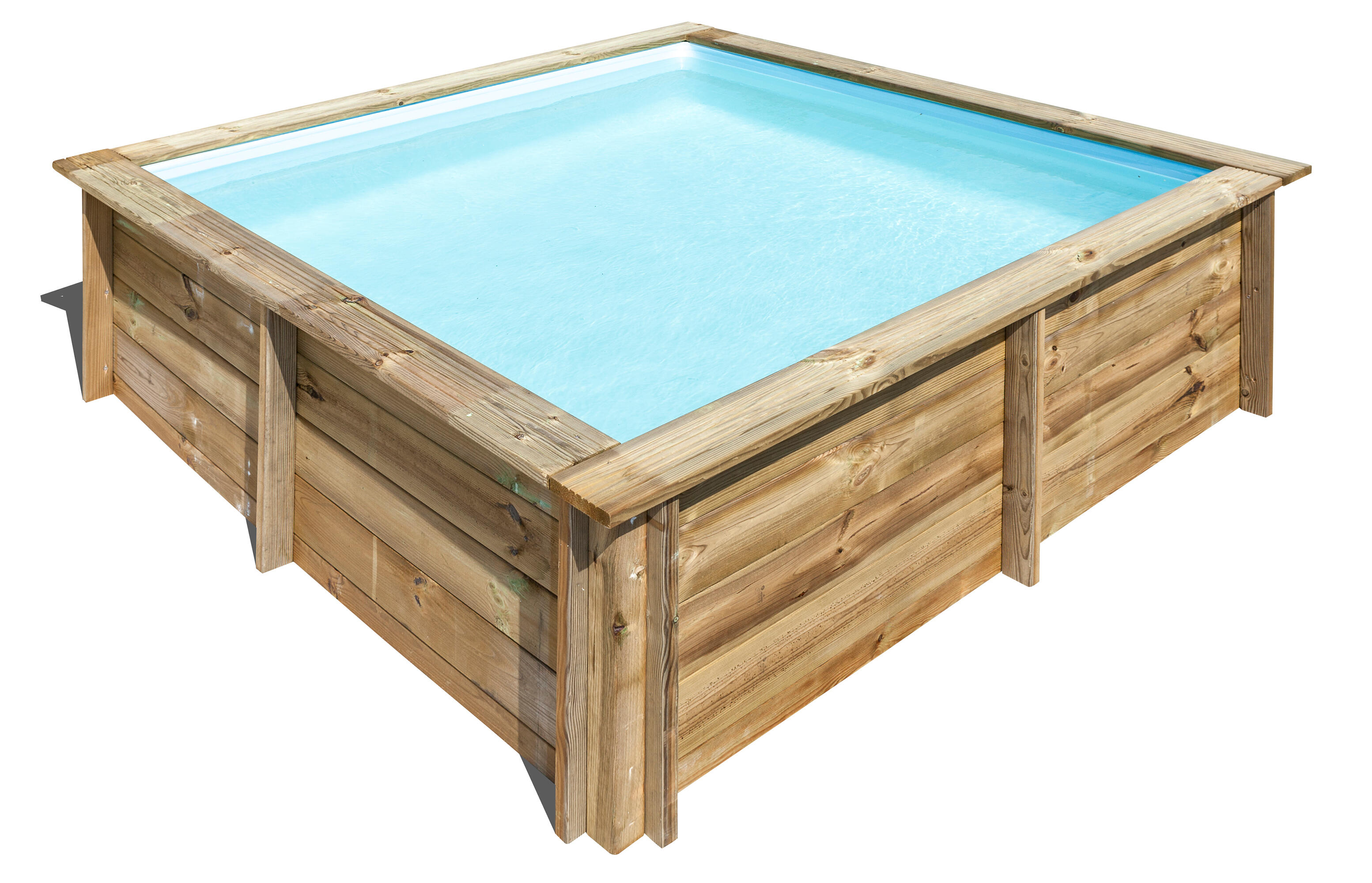 Piscina desmontable de madera cuadrada gre 2.25 x 2.25 x 0.68 m