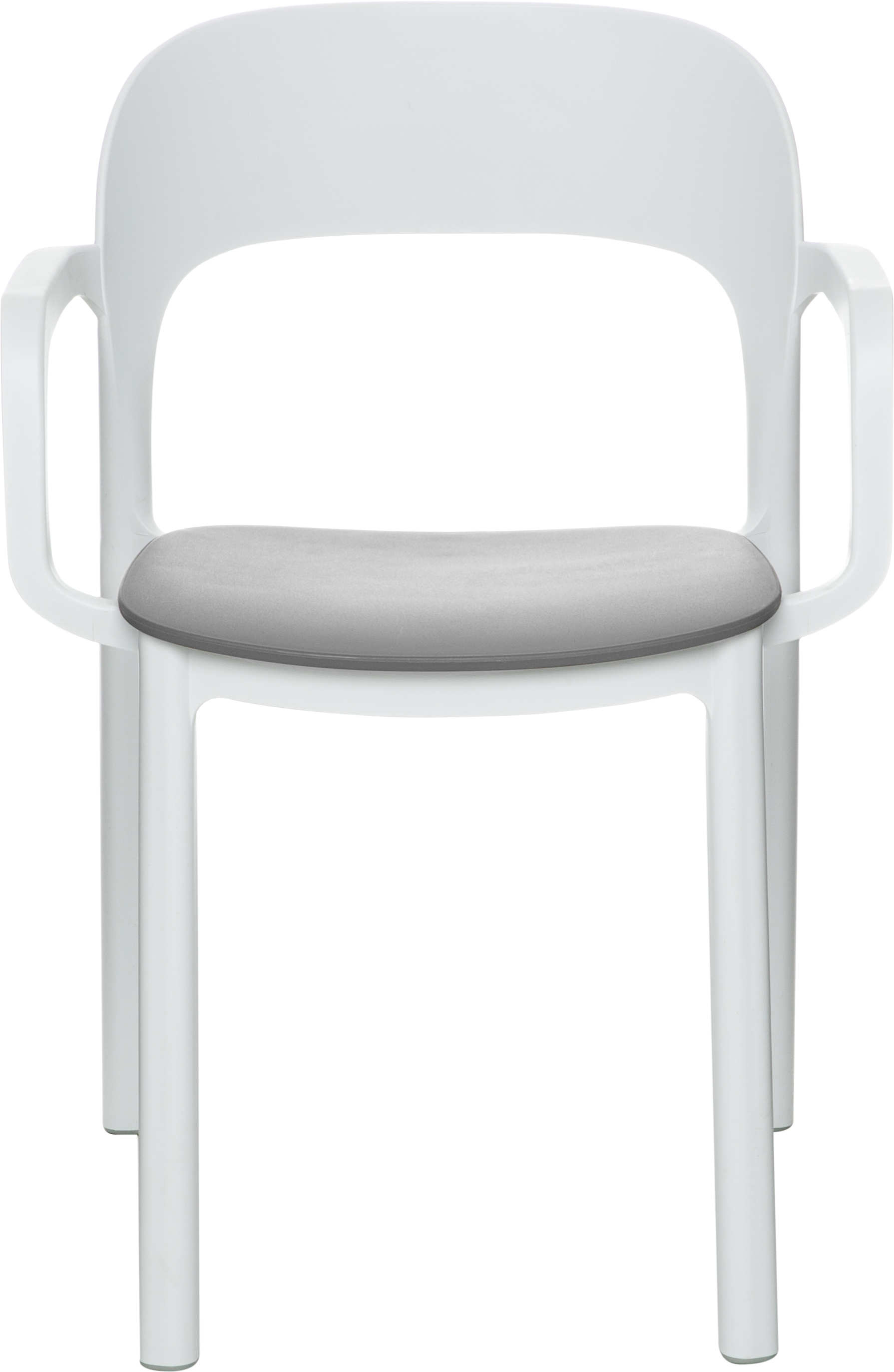 Silla de jardín de exterior de resina con brazos Ona blanco/gris - 3