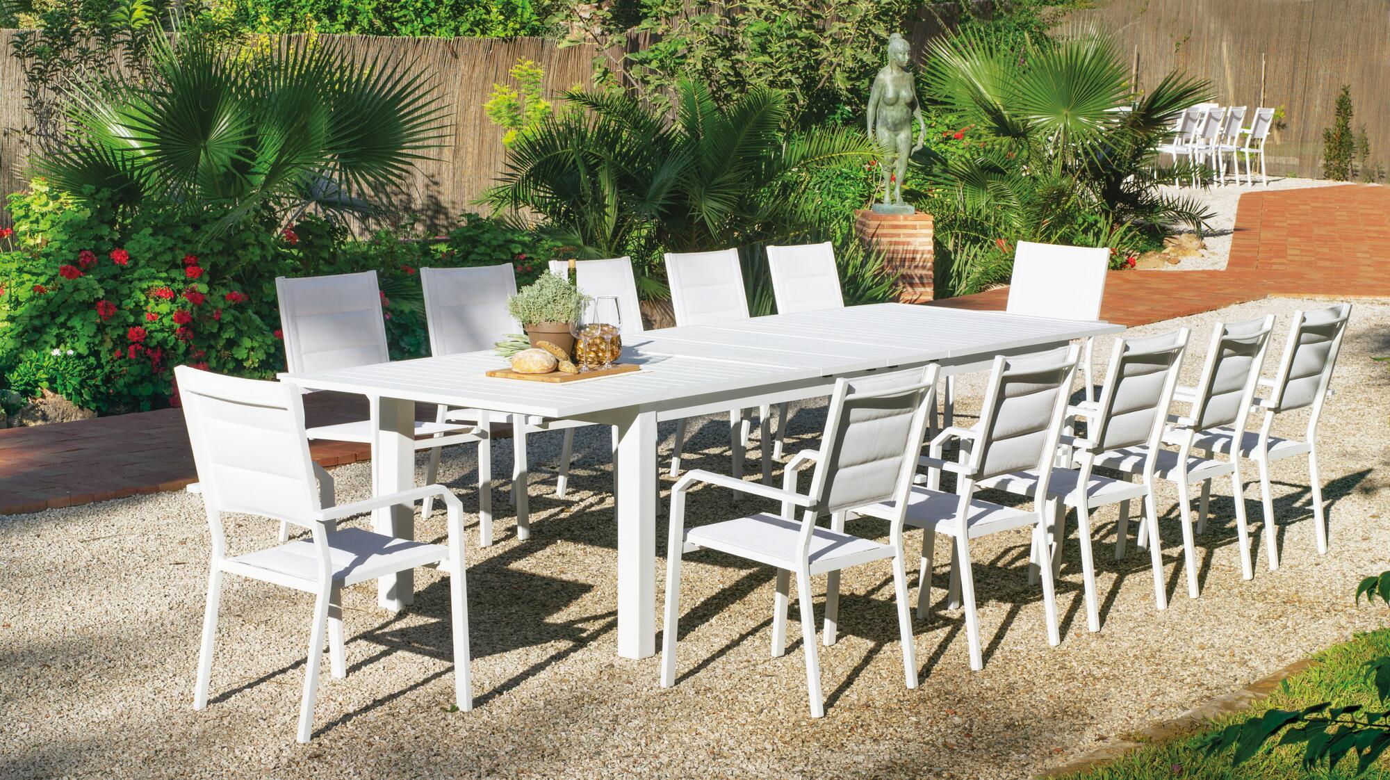 Conjunto de jardín versalles blanco de 12 plazas
