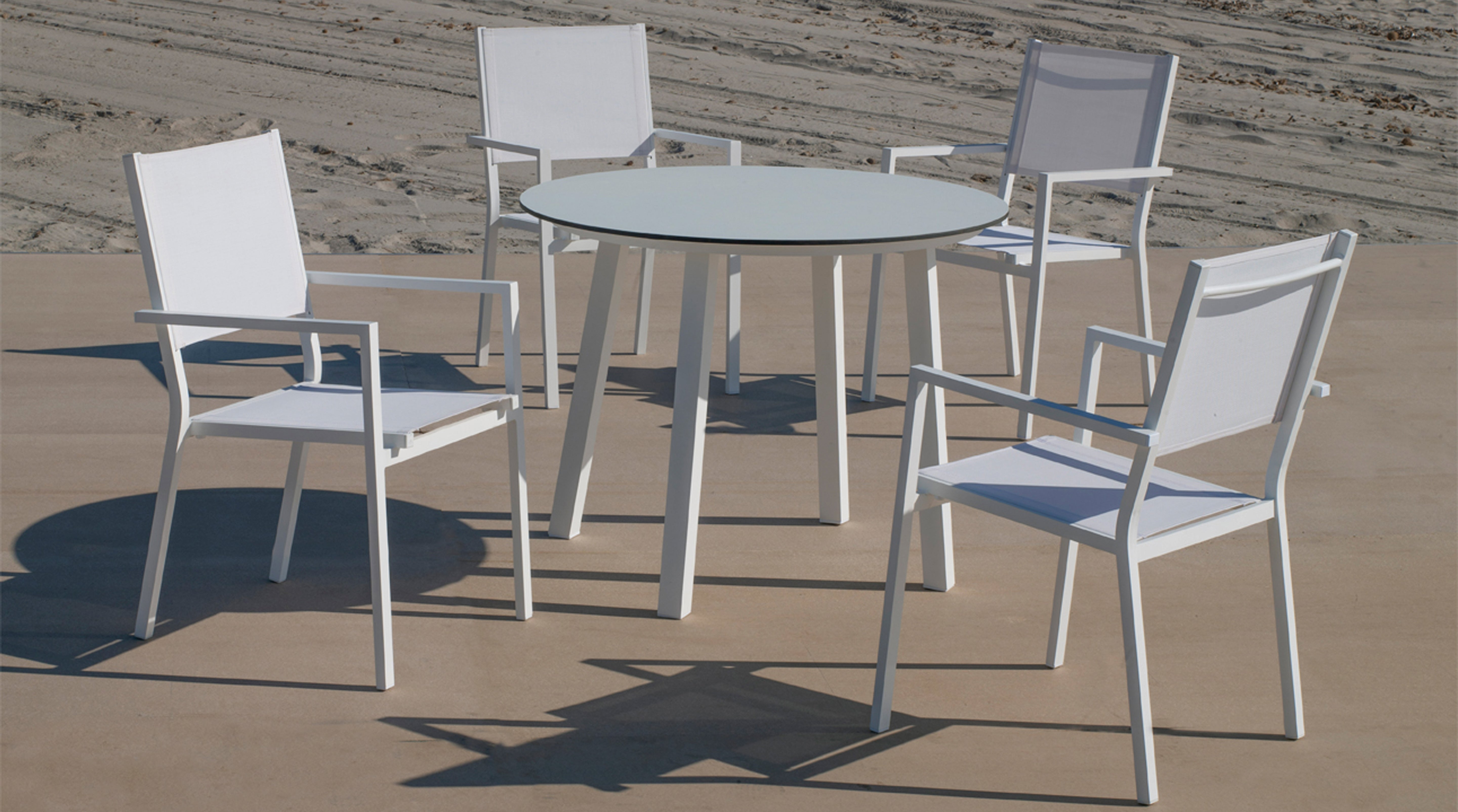 Set de jardín de aluminio diana blanco de 4 plazas