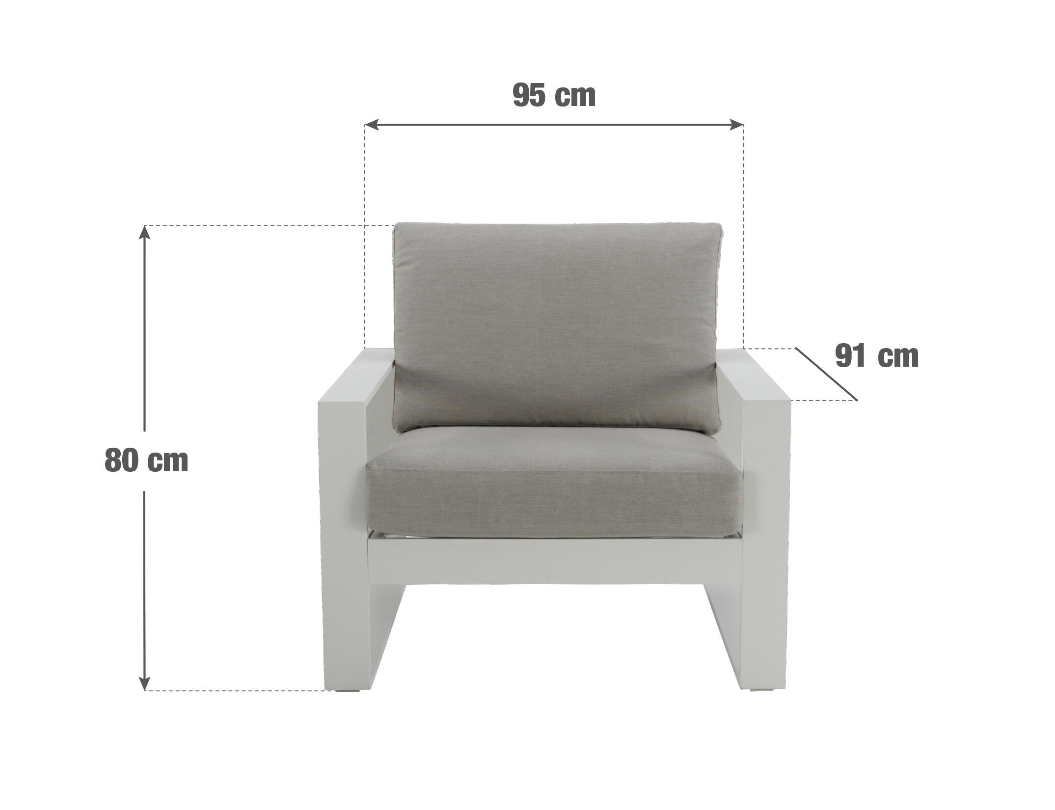 2 Cadeirões de jardim alumínio branco Las Vegas Naterial - 19